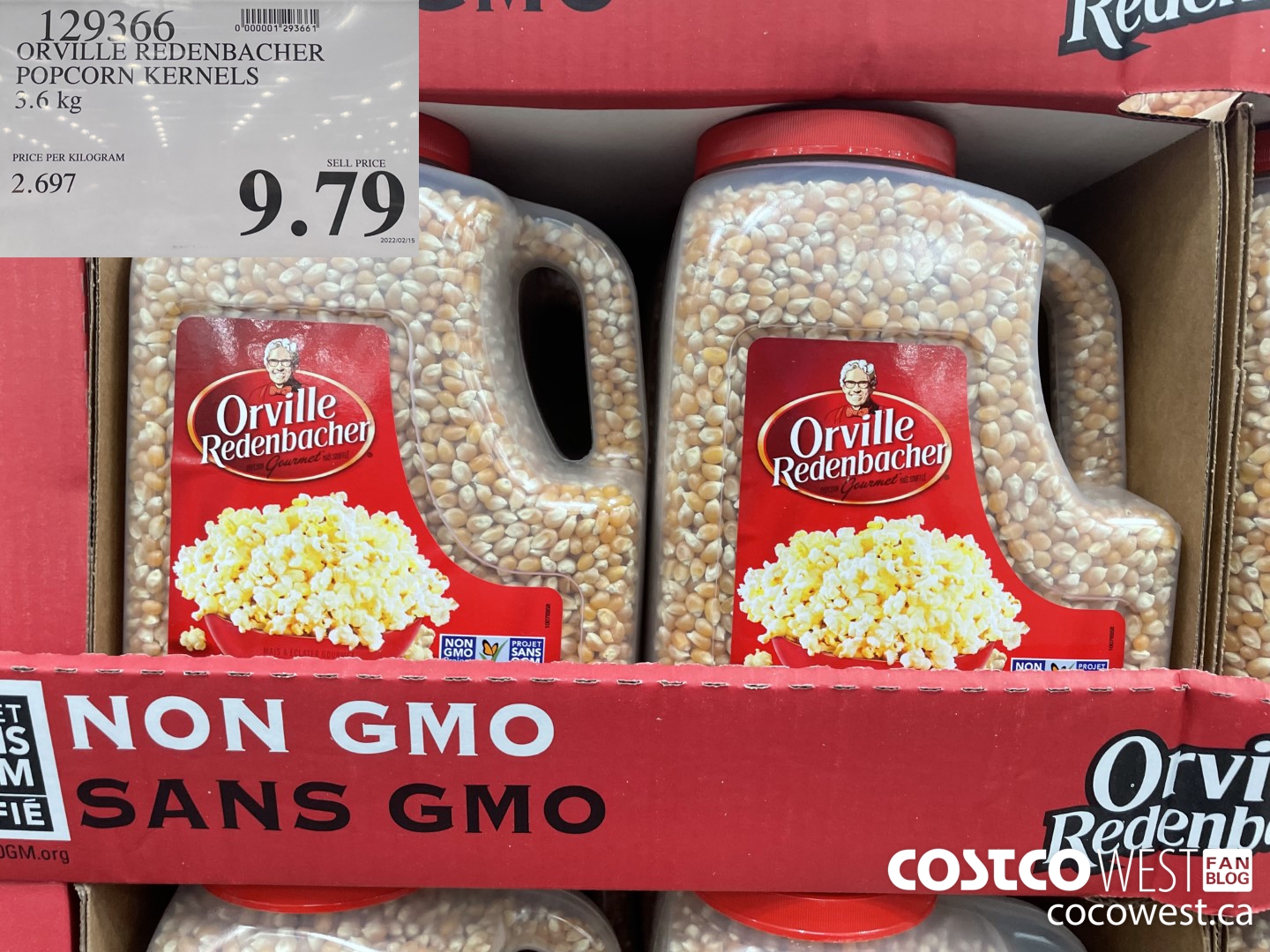 129366 ORVILLE REDENBACHER POPCORN KERNELS 3.6KG $9.79