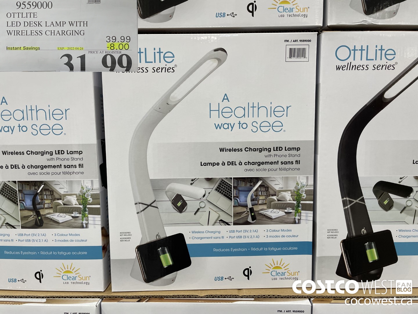 9559000 OTTLITE LED DESK LAMP WITH WIRELESS CHARGING ($8.00 INSTANT SAVINGS EXPIRES ON 2022-04-24) $31.99