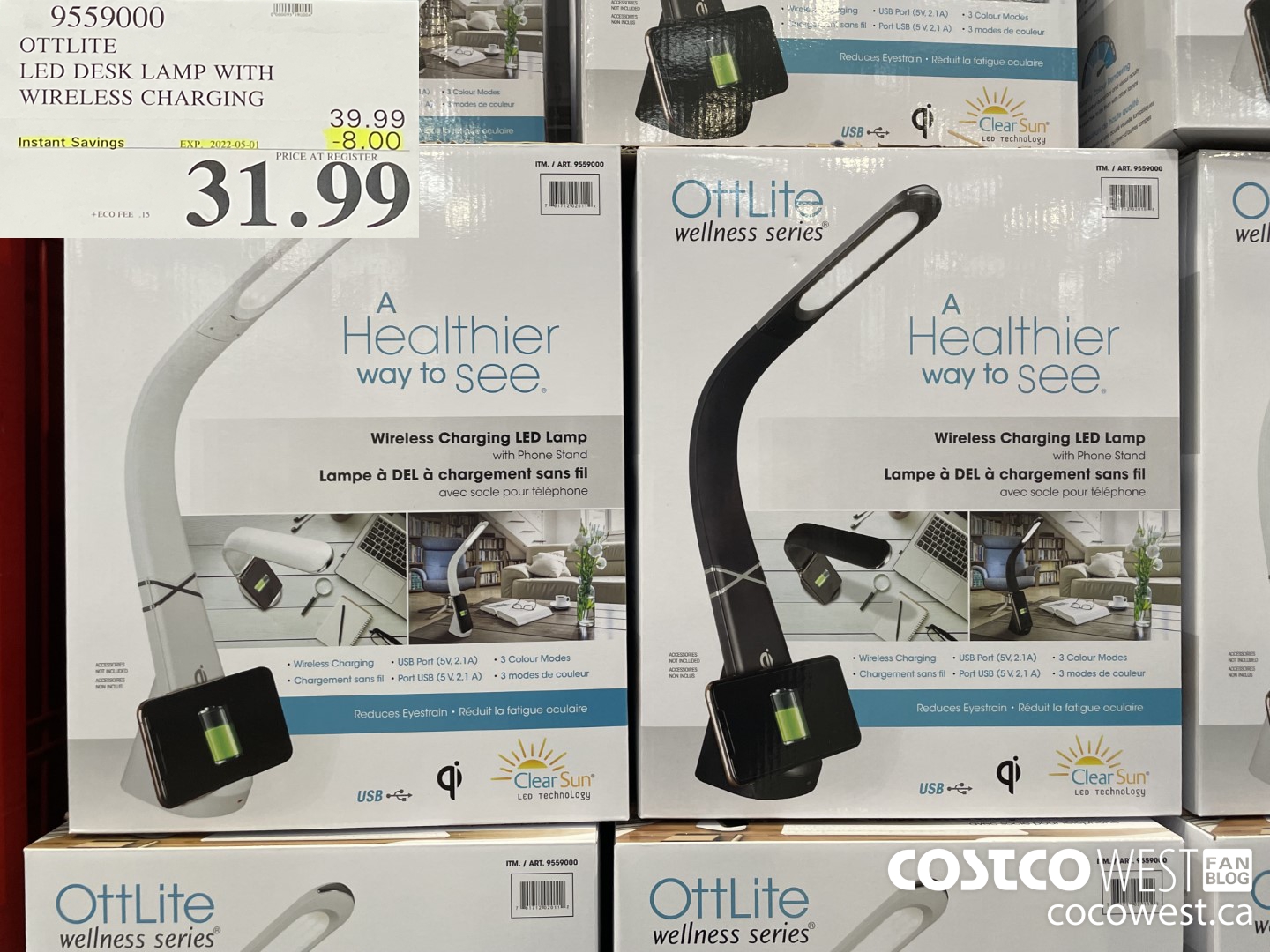 9559000 OTTLITE LED DESK LAMP WITH WIRELESS CHARGING ($8.00 INSTANT SAVINGS EXPIRES ON 2022-05-01) $31.99