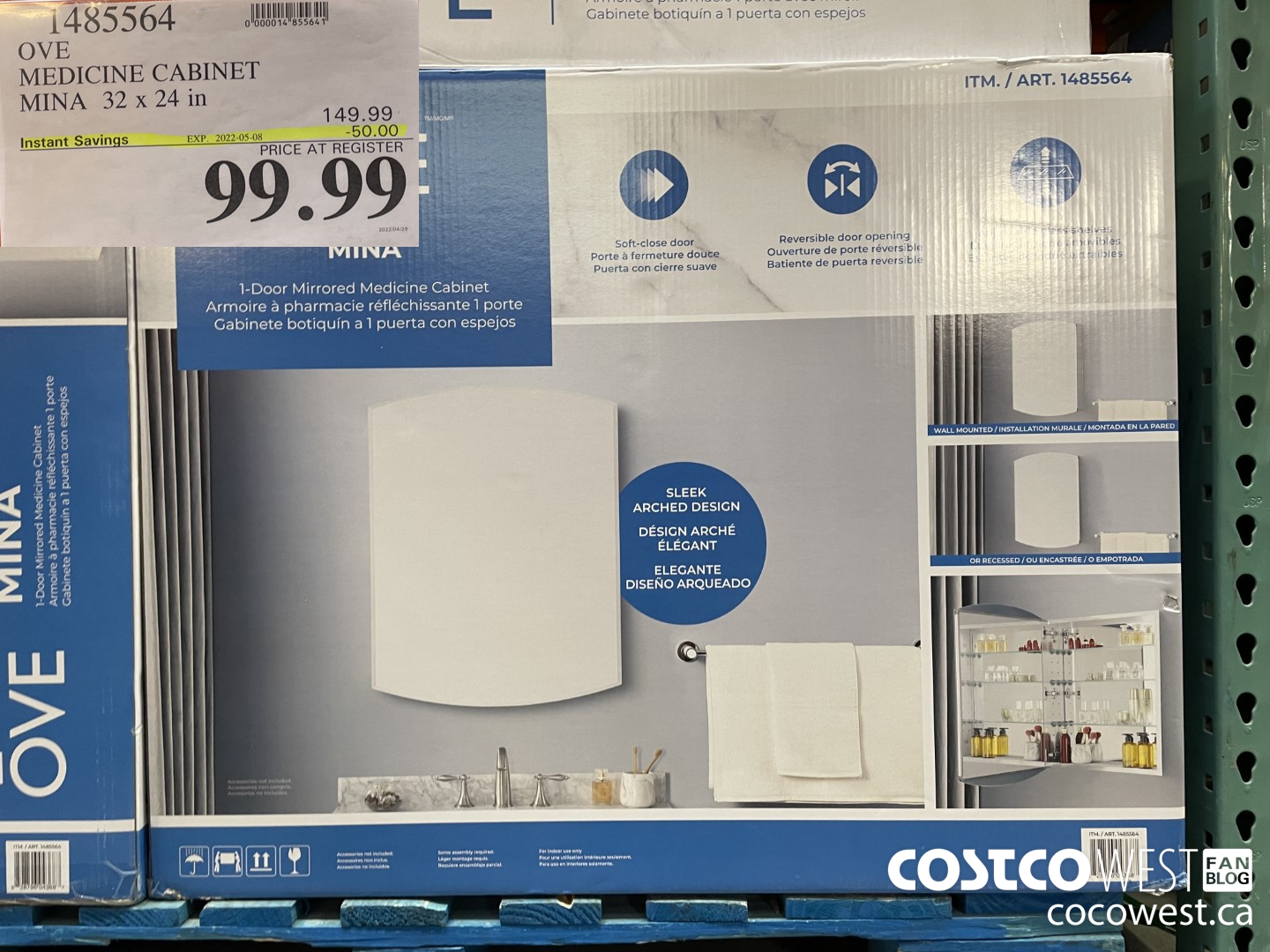 1485564 OVE MEDICINE CABINET MINA 32 x 24 in ($50.00 INSTANT SAVINGS EXPIRES ON 2022-05-08) $99.99