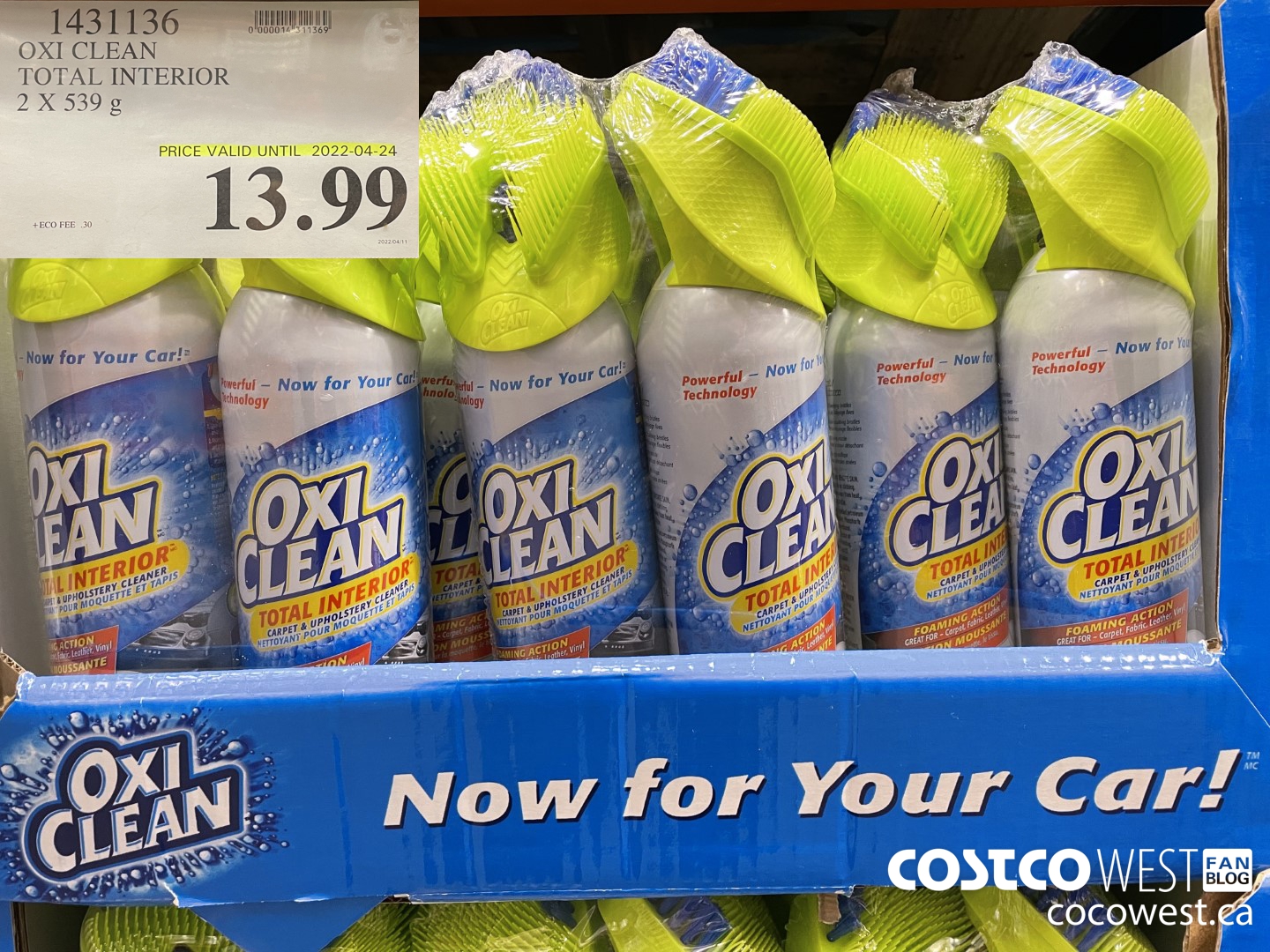 1431136 OXI CLEAN TOTAL INTERIOR 2 x 539 g (EXPIRES ON 2022-04-24) $13.99