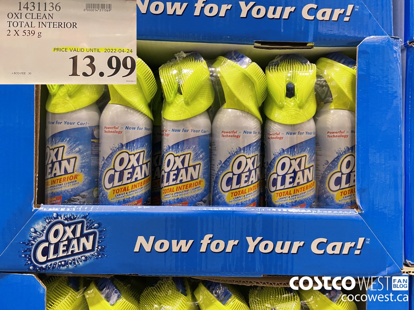 1431136 OXI CLEAN TOTAL INTERIOR 2 x 539 g (EXPIRES ON 2022-04-24) $13.99