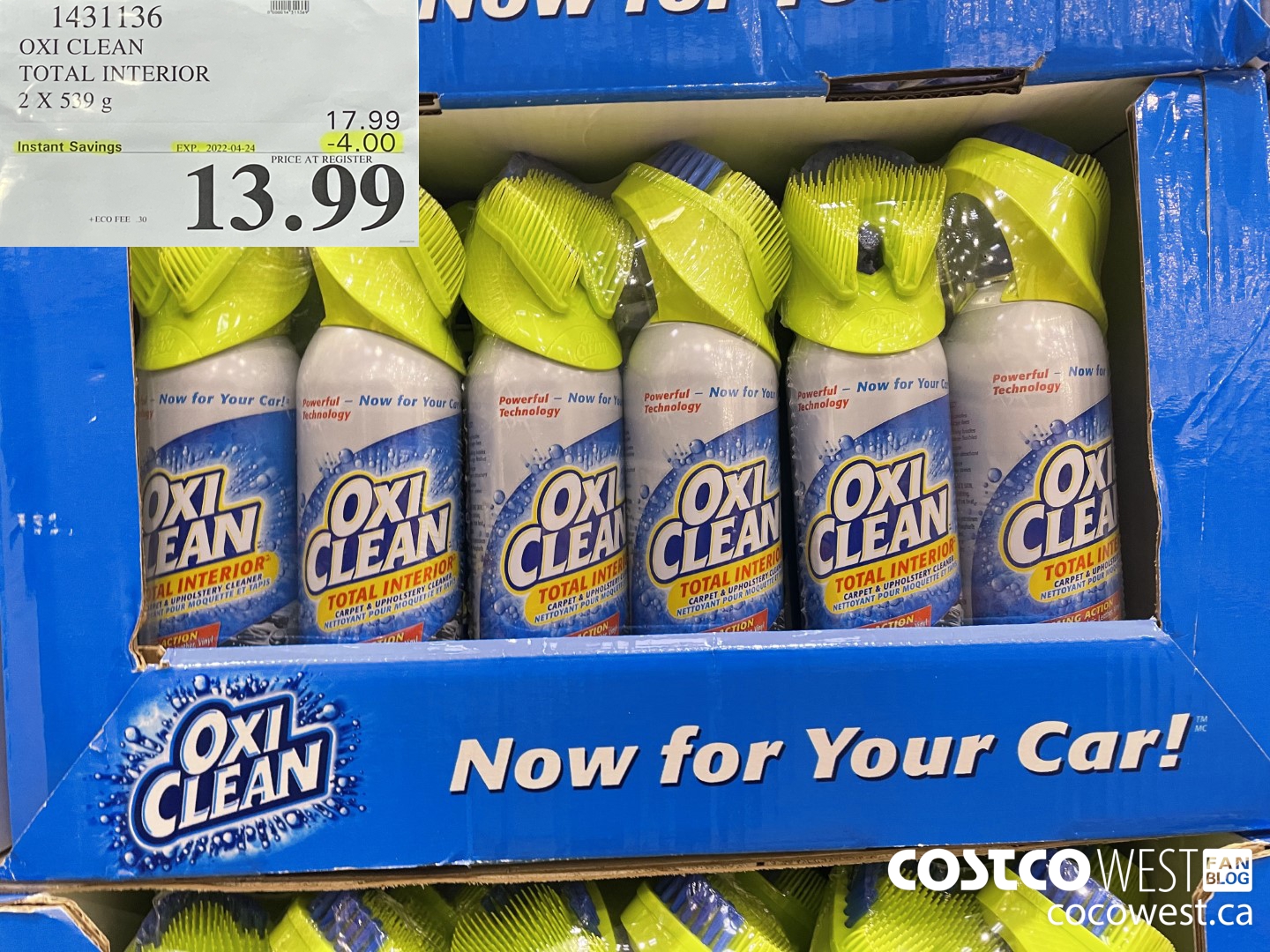 1431136 OXI CLEAN TOTAL INTERIOR 2 x 539 g ($4.00 INSTANT SAVINGS EXPIRES ON 2022-04-24) $13.99