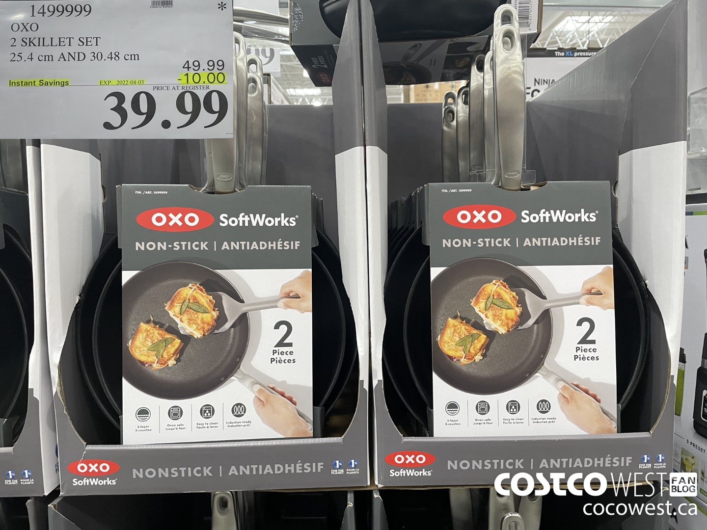 1499999 OXO 2 SKILLET SET 25.4 cm AND 30.48 cm ($10.00 INSTANT SAVINGS EXPIRES ON 2022-04-03) $39.99
