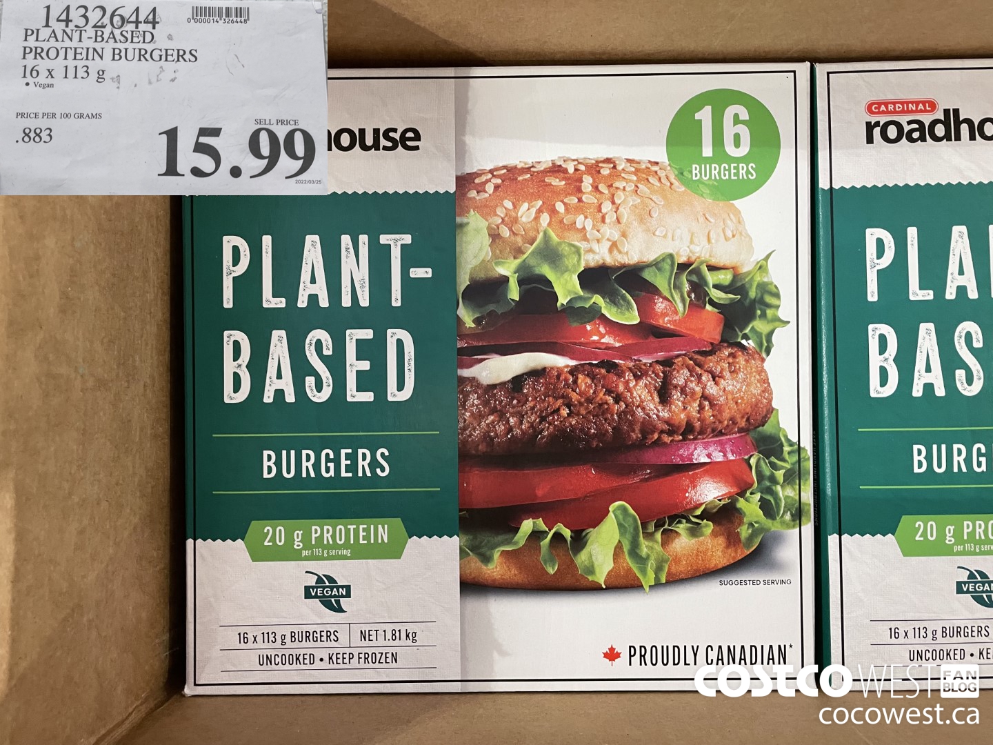 1432644 PLANT-BASED PROTEIN BURGERS 16 x 113 g $15.99