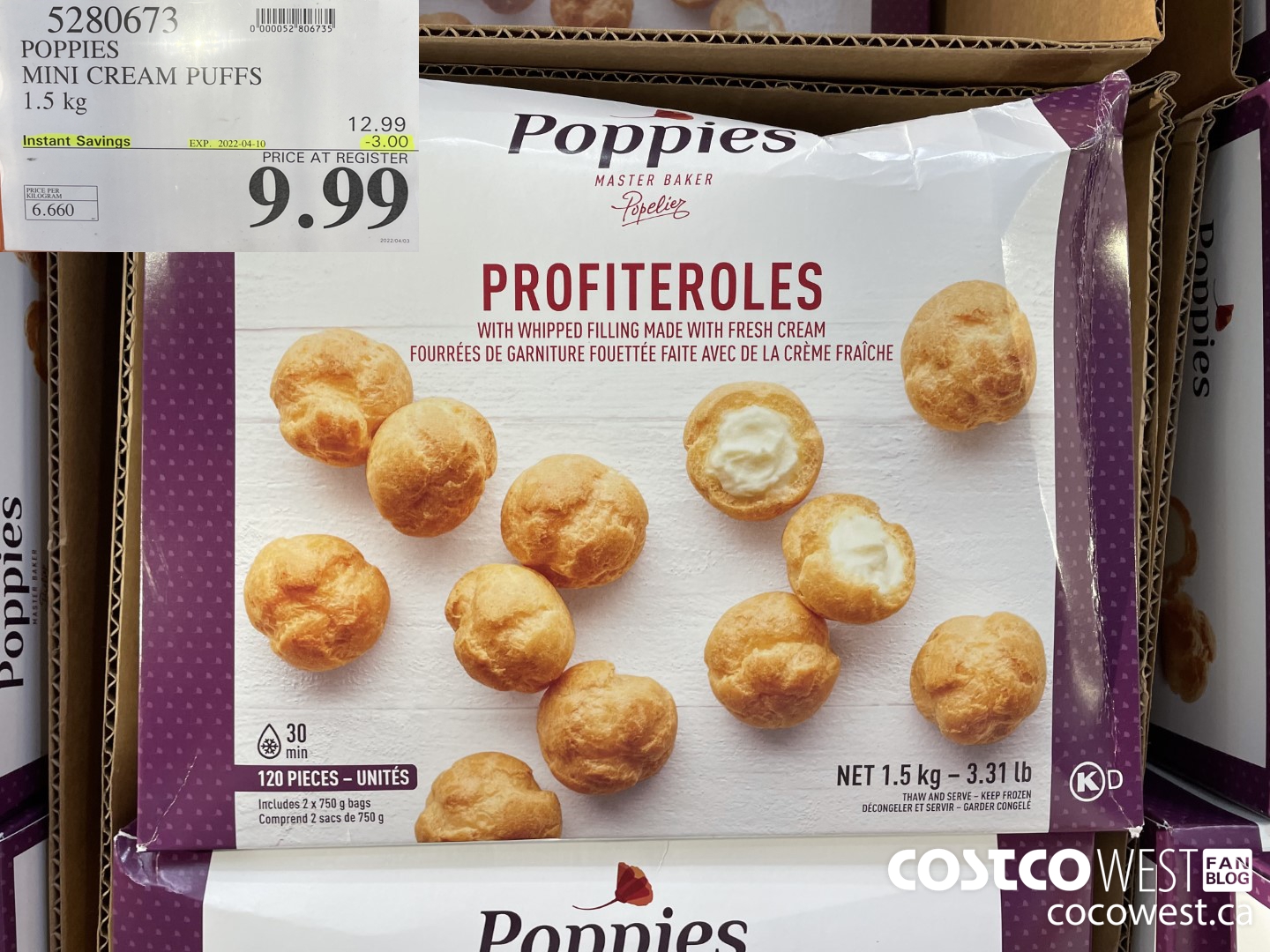 5280673 POPPIES MINI CKEAM PUFFS 1.5 kg ($3.00 INSTANT SAVINGS EXPIRES ON 2022-04-10) $9.99