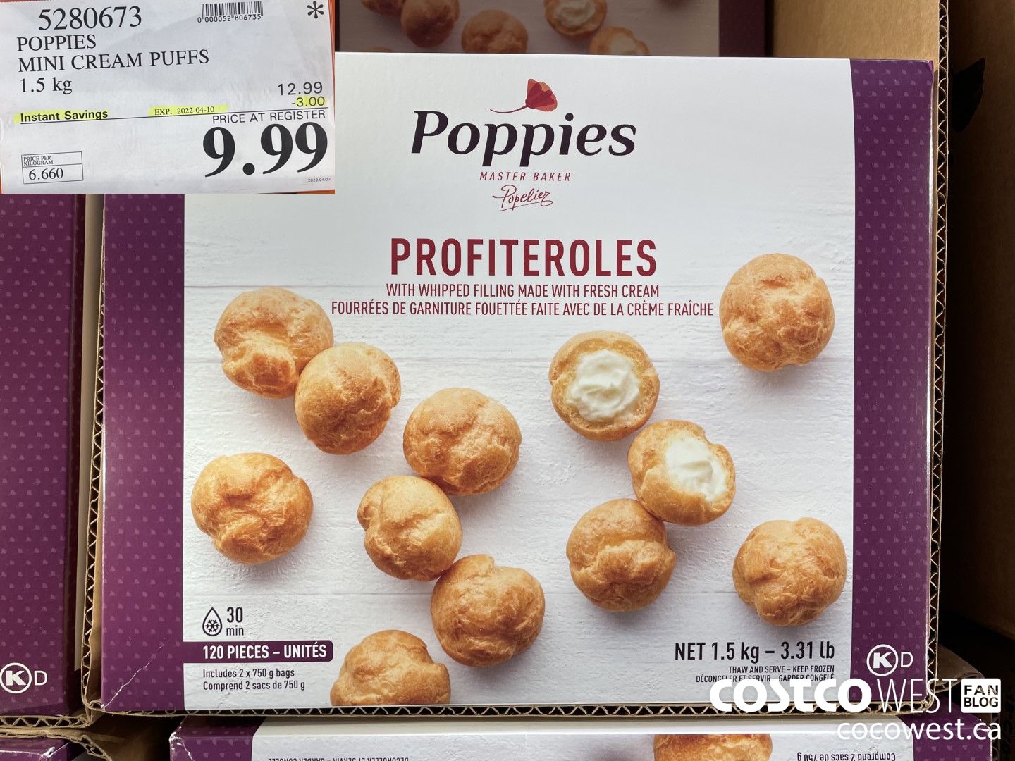5280673 POPPIES MINI CKEAM PUFFS 1.5 kg ($3.00 INSTANT SAVINGS EXPIRES ON 2022-04-10) $9.99