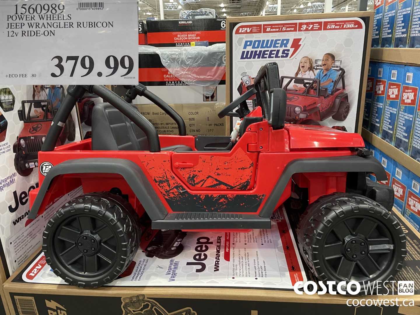 1560989 POWER WHEELS JEEP WRANGLER RUBICON 12v RIDE-ON $379.99