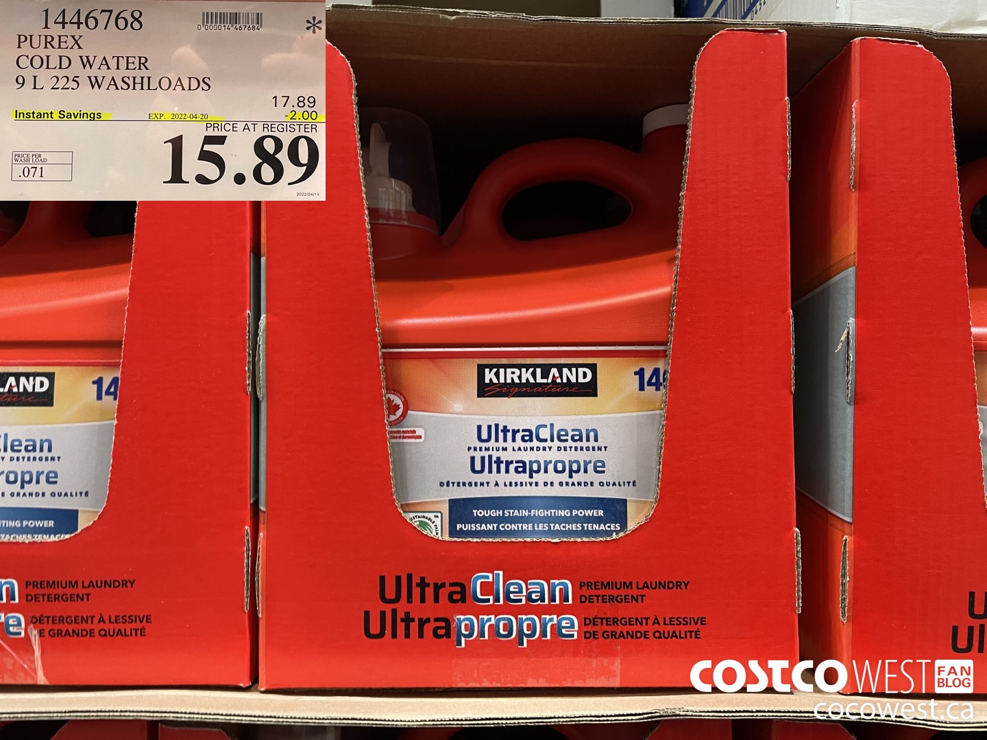 1446768 PUREX COLD WATER 9 L 225 WASHLOADS ($2.00 INSTANT SAVINGS EXPIRES ON 2022-04-20) $15.89