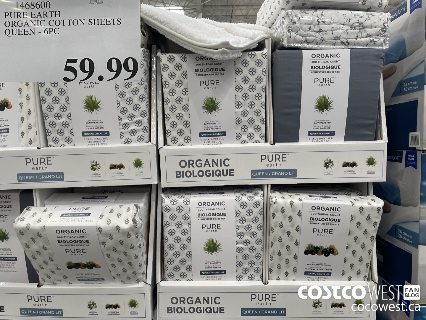 1468600 PURE EARTH ORGANIC COTTON SHEETS QUEEN - 6PC $59.99