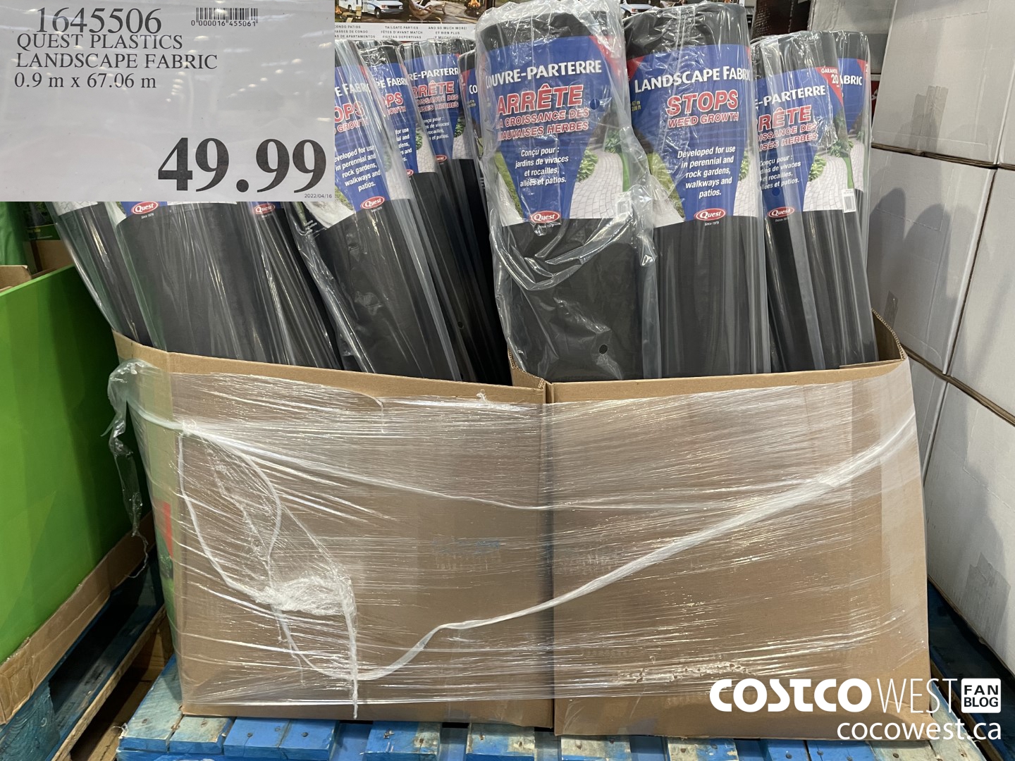 1645506 QUEST PLASTICS LANDSCAPE FABRIC 0.9 M X 67.06 M $49.99