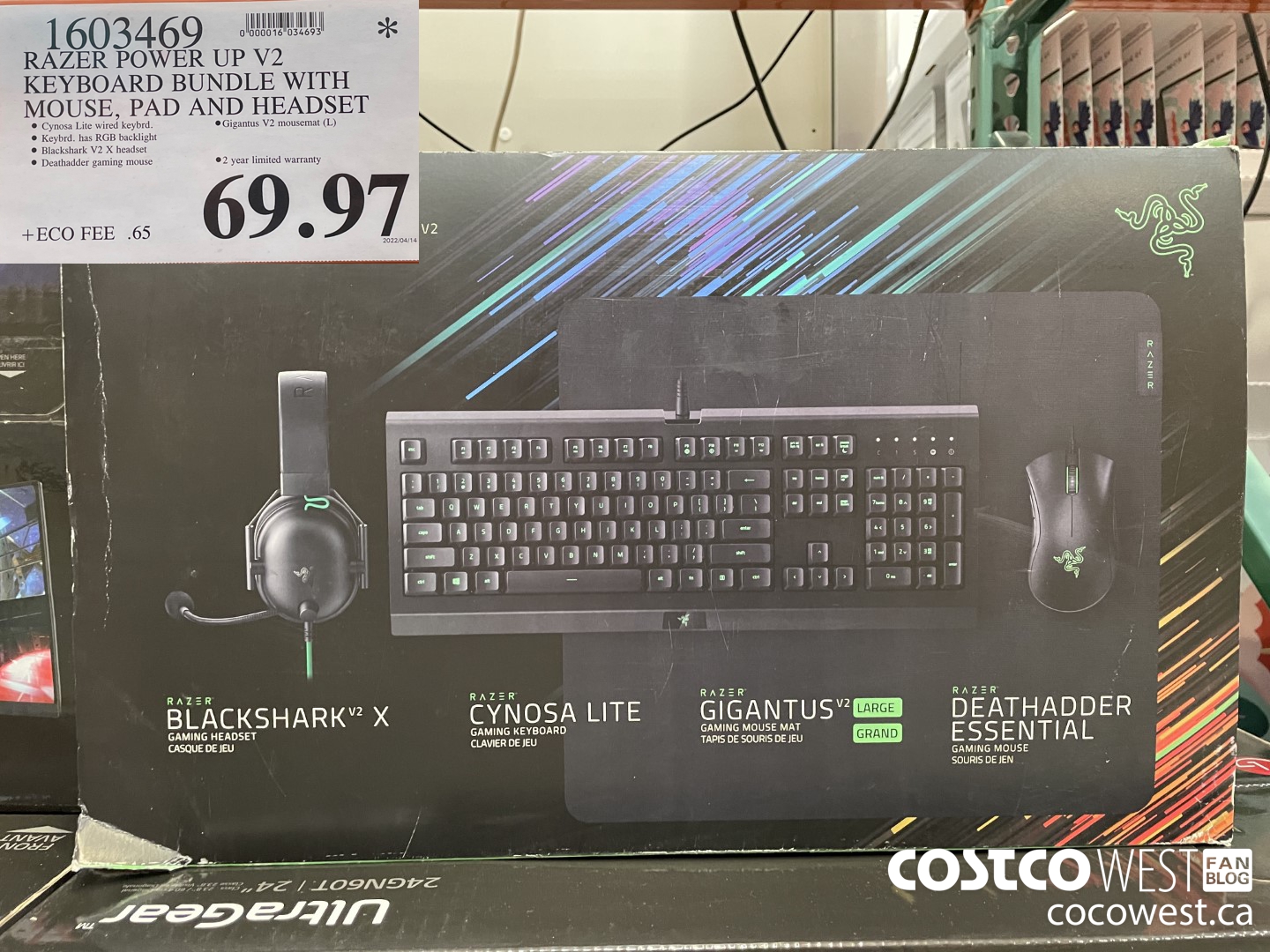 1603469 RAZER POWER UP V2 KEYBOARD BUNDLE WITH MOUSE, PAD AND HEADSET $69.97