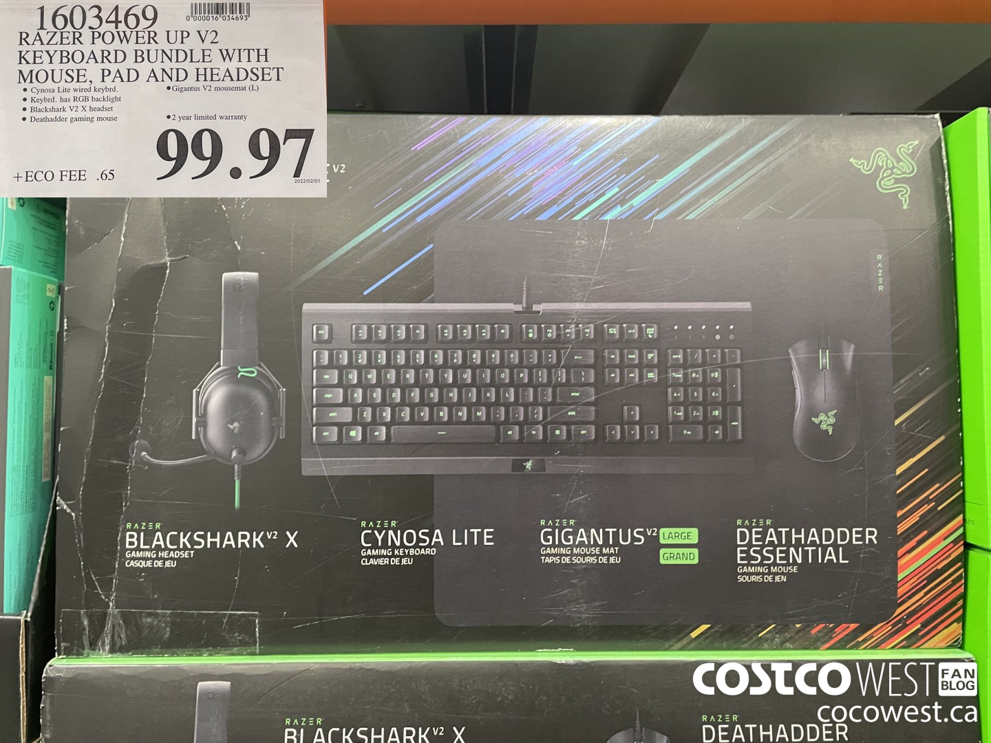 1603469 RAZER POWER UP V2 KEYBOARD BUNDLE WITH MOUSE, PAD AND HEADSET  $99.97