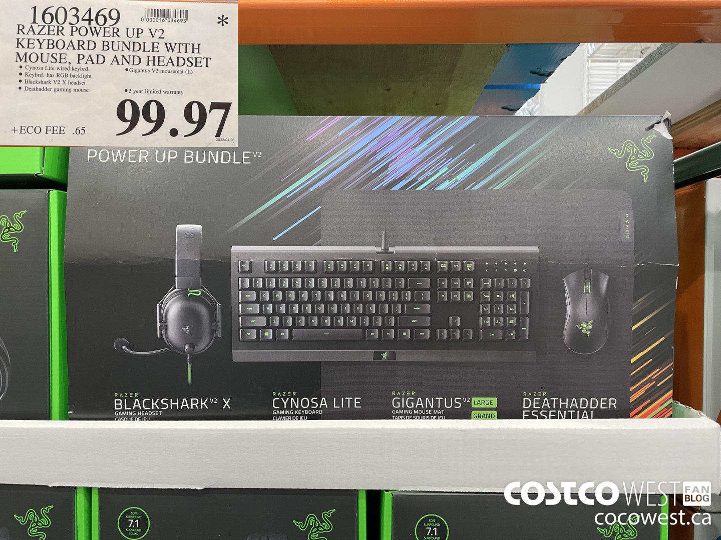 1603469 RAZER POWER UP V2 KEYBOARD BUNDLE WITH MOUSE, PAD AND HEADSET  $99.97