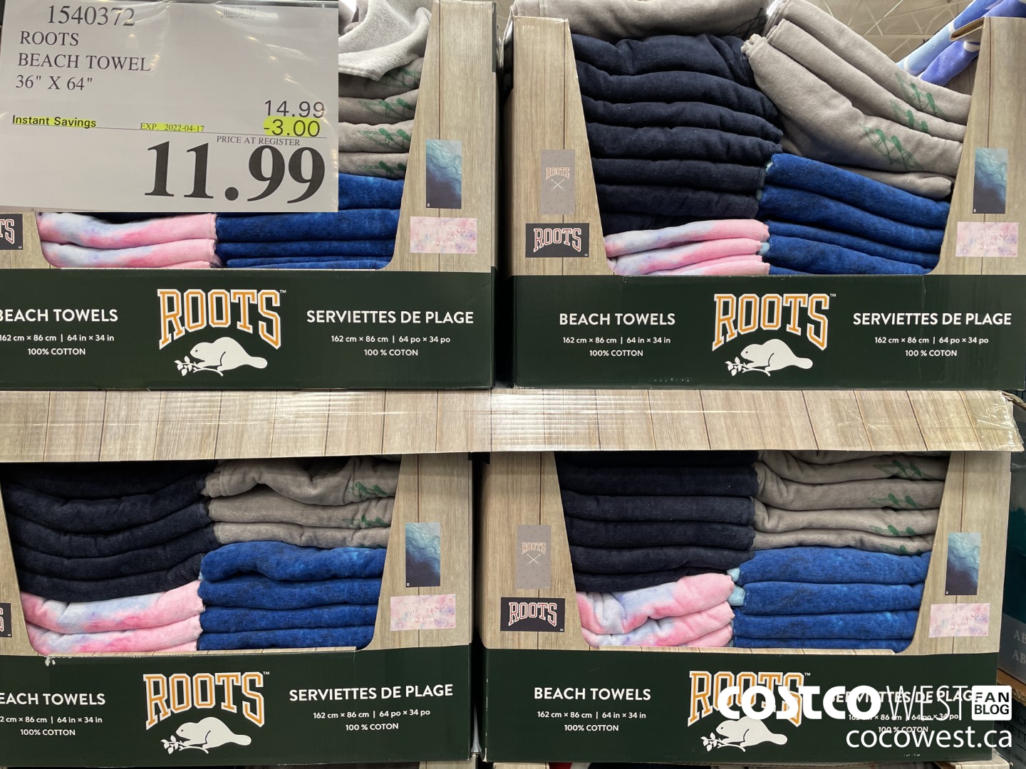 1540372 ROOTS BEACH TOWEL 36