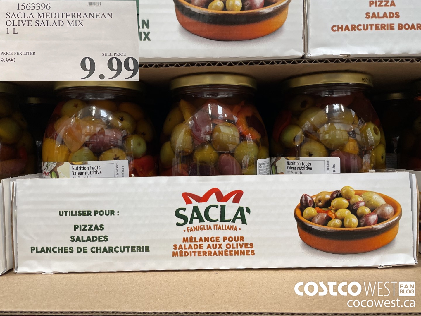 1563396 SACLA MEDITERRANEAN OLIVE SALAD MIX 1 L $9.99