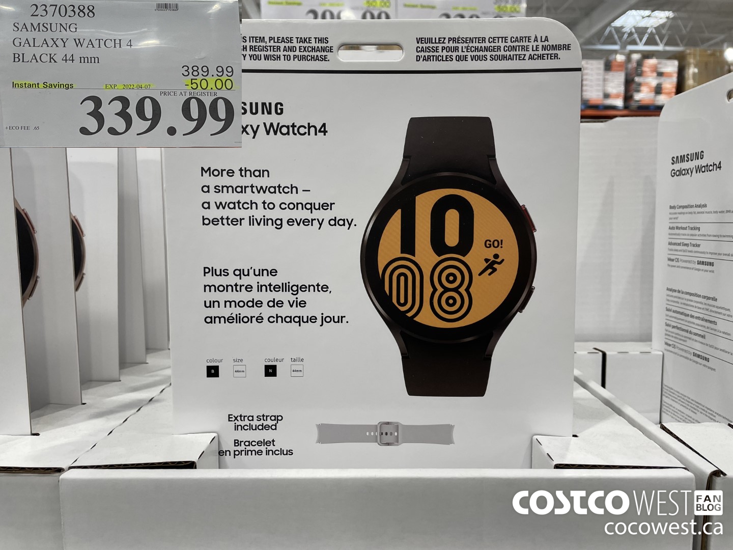 2370388 SAMSUNG GALAXY WATCH 4 BLACK 44mm ($50.00 INSTANT SAVINGS EXPIRES ON 2022-04-07) $339.99