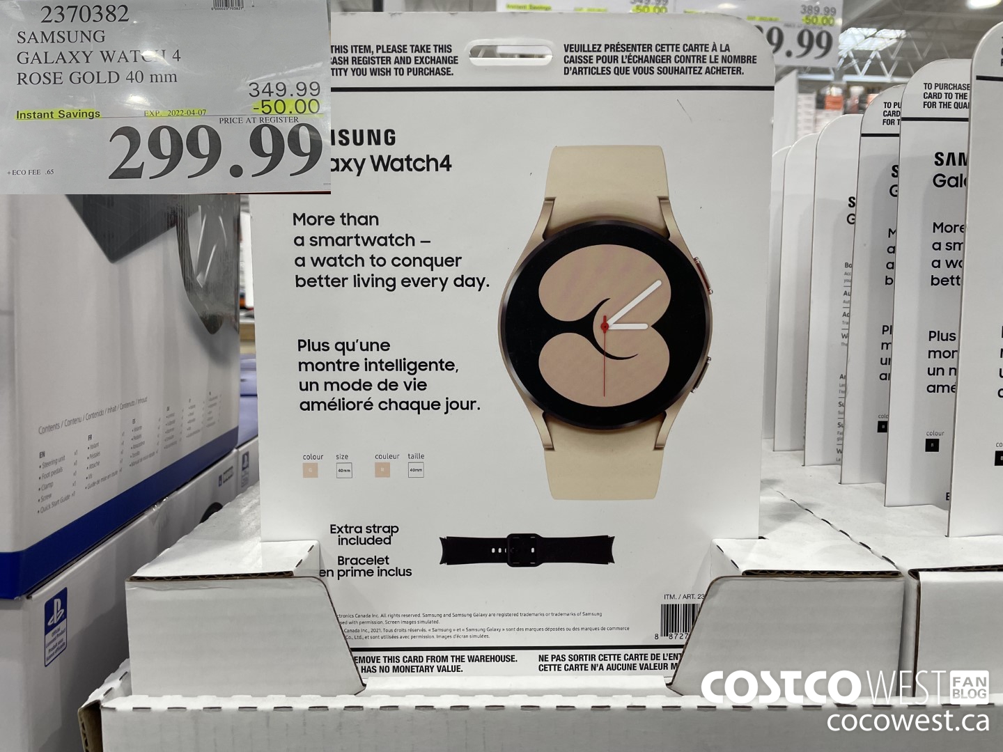 2370382 SAMSUNG GALAXY WATCH 4 ROSE GOLD 40mm  ($50.00 INSTANT SAVINGS EXPIRES ON 2022-04-07) $299.99
