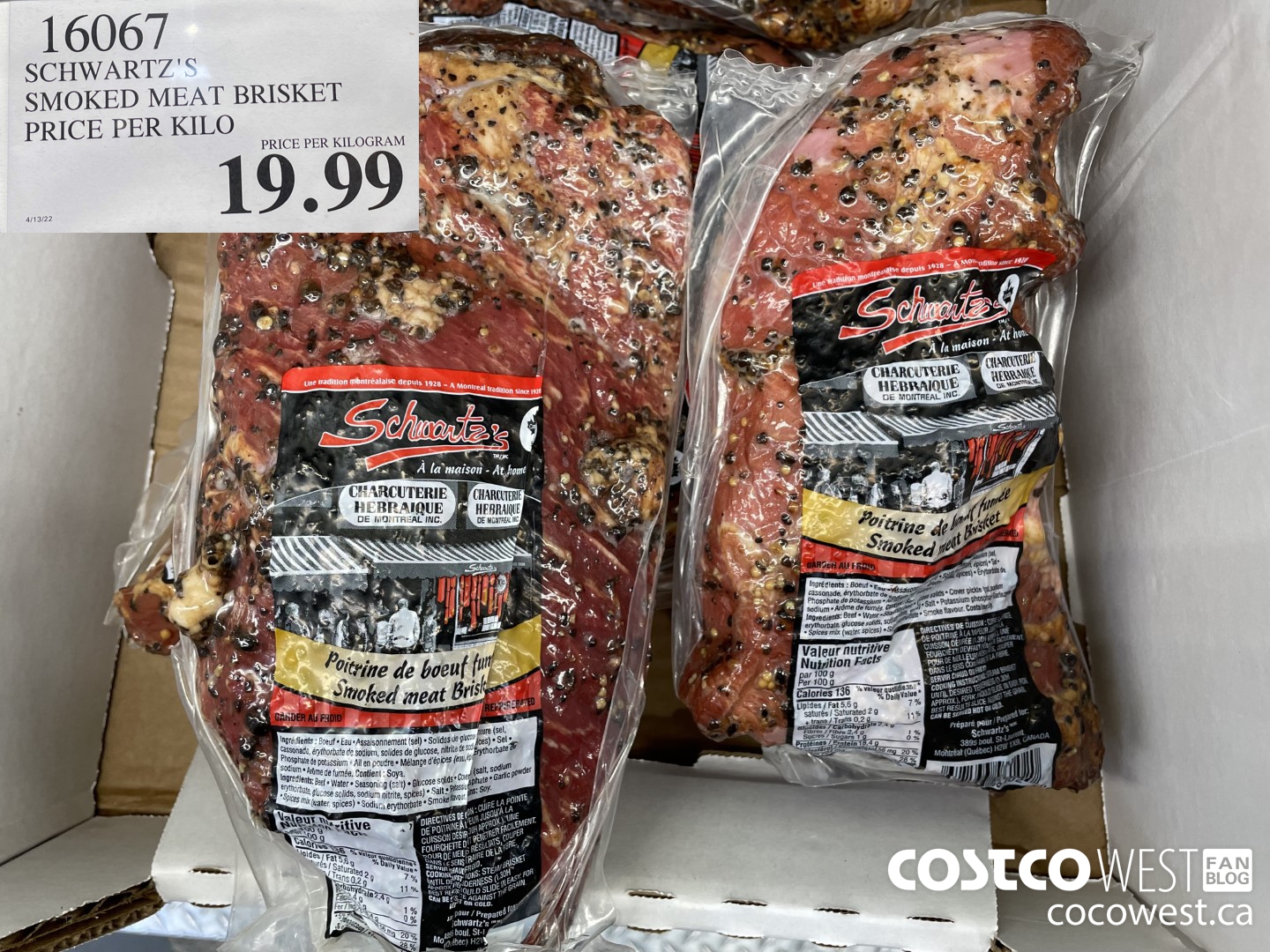 16067 SCHWARTZ'S SMOKED MEAT BRISKET $19.99