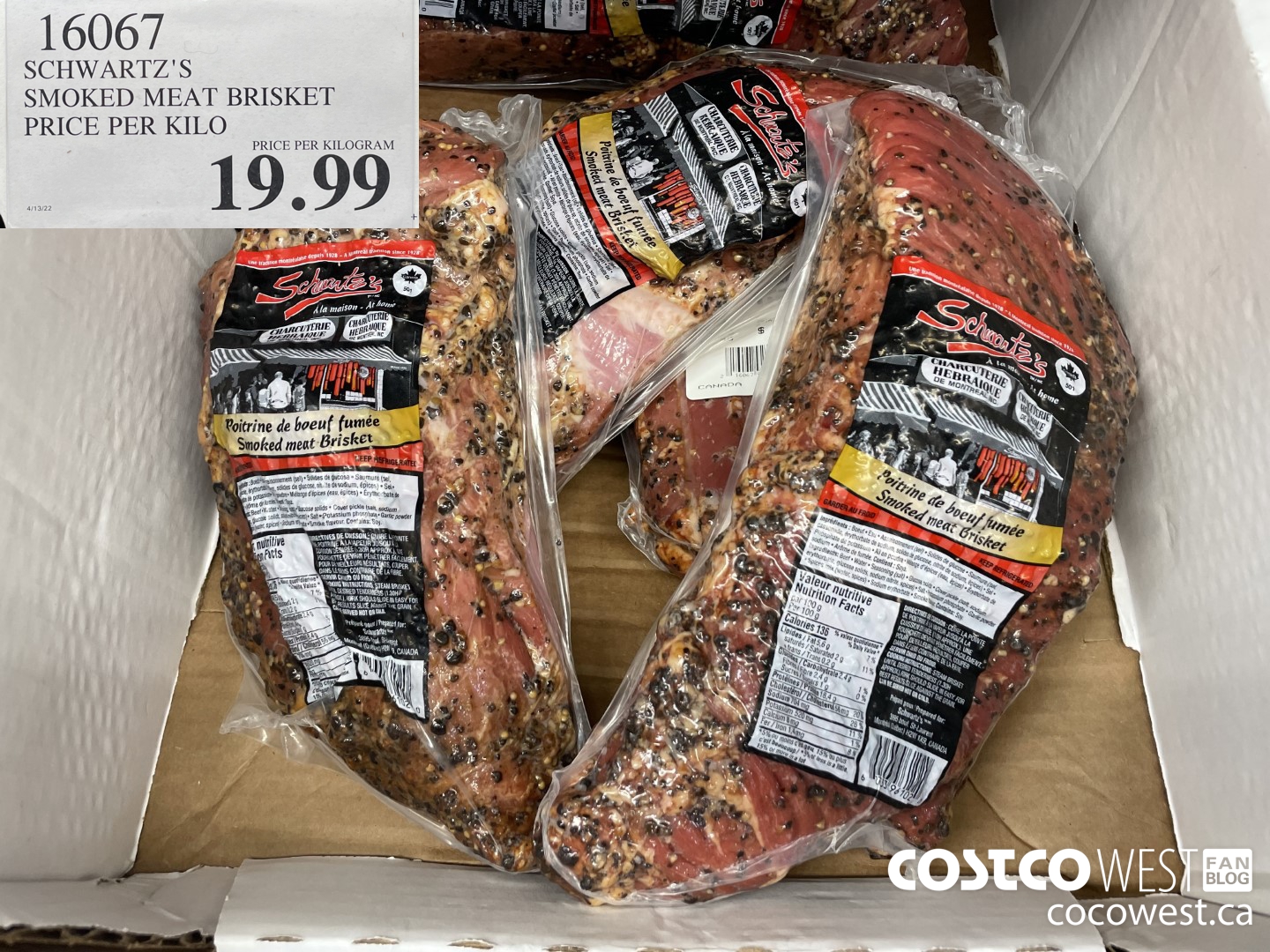 16067 SCHWARTZ'S SMOKED MEAT BRISKET $19.99
