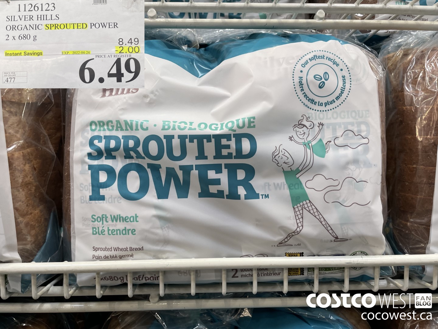 1126123 SILVER HILLS ORGANIC SPROUTED POWER 2 x 680g ($2.00 INSTANT SAVINGS EXPIRES ON 2022-04-24) $6.49