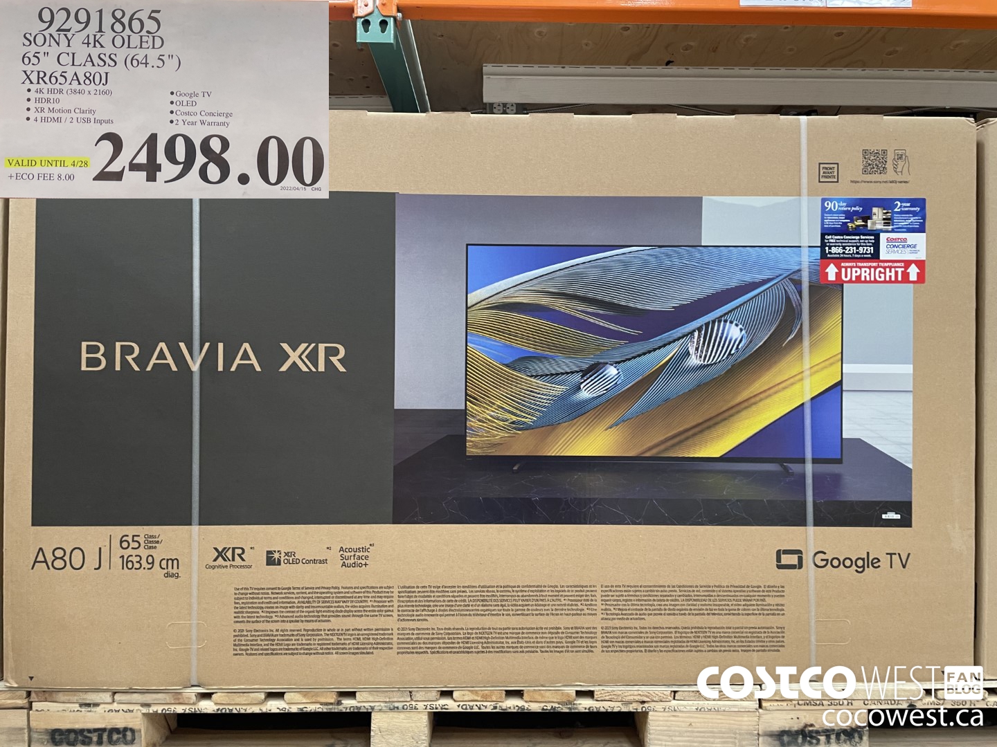 9291865 SONY 4K OLED 4K 65