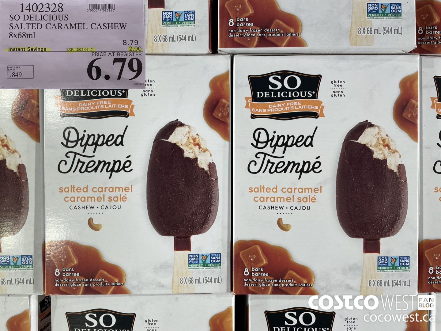 1402328 SO DELICIOUS SALTED CARAMEL CASHEW 8x68ml ($2.00 INSTANT SAVINGS EXPIRES ON 2022-04-17) $6.79