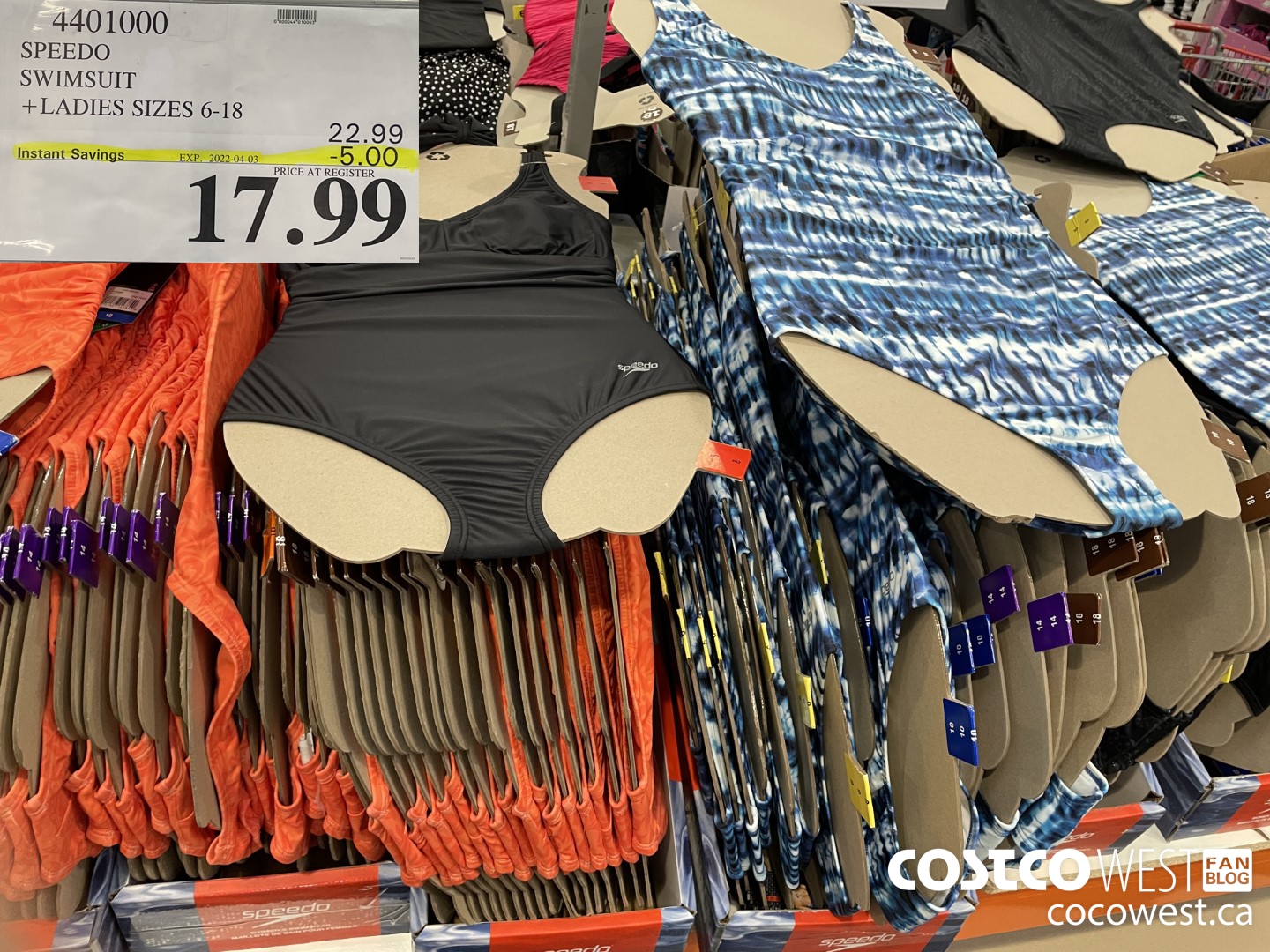 4401000 SPEEDO SWIMSUIT LADIES SIZES 6-18 ($5.00 INSTANT SAVINGS EXPIRES ON 2022-04-03) $17.99