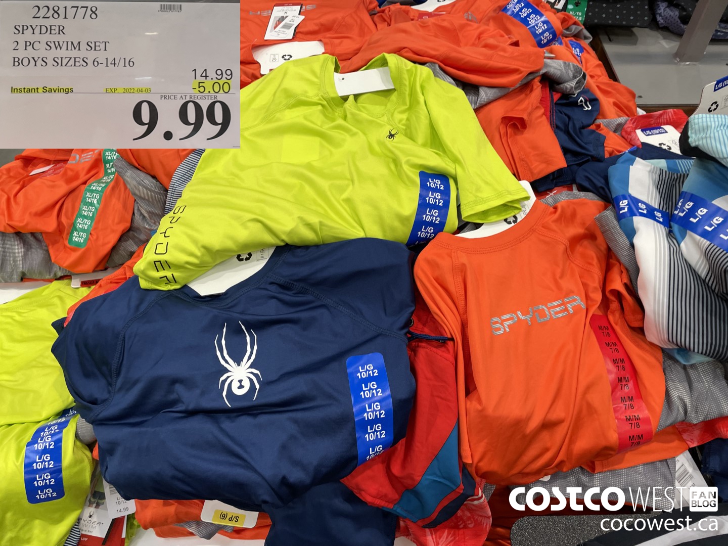 2281778 SPYDER 2 PC SWIM SET BOYS SIZES 6-14/16 ($5.00 INSTANT SAVINGS EXPIRES ON 2022-04-03) $9.99