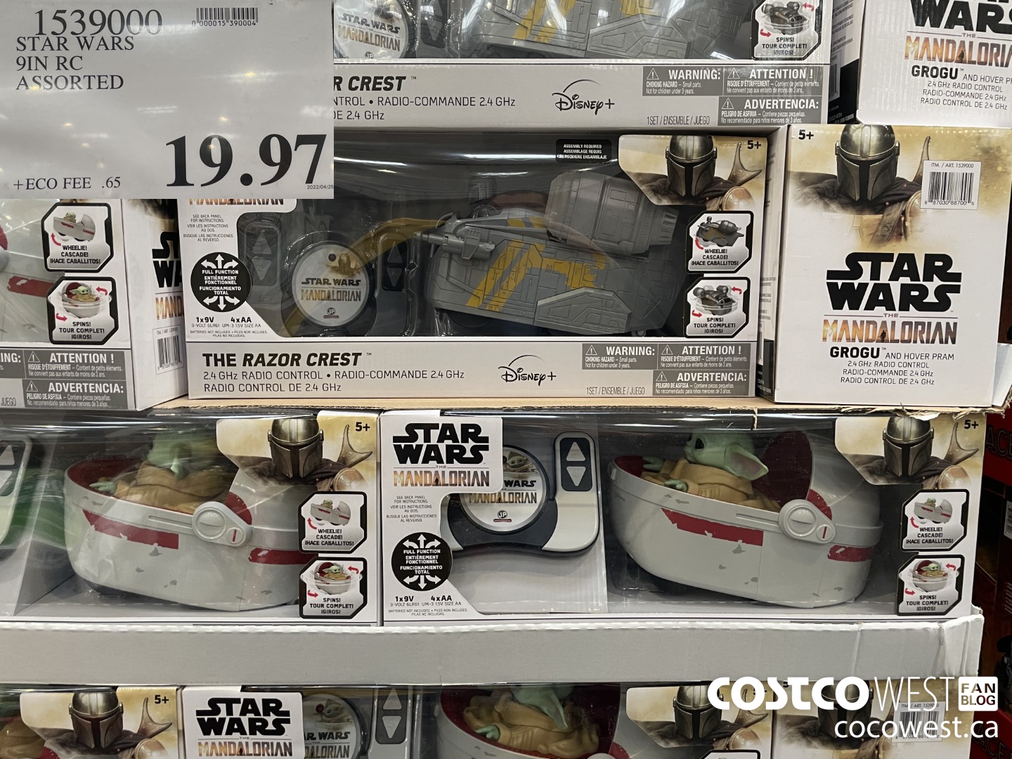 1539000 STAR WARS 9IN RC ASSORTED $19.97