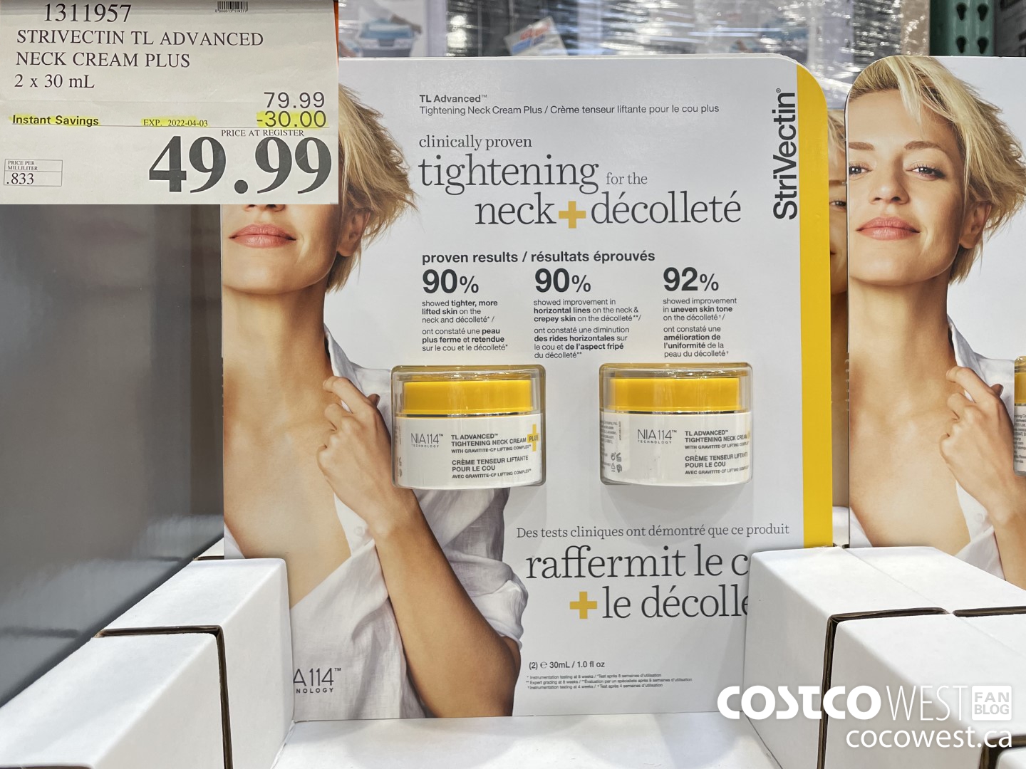 1311957 STRIVECTIN TL ADVANCED NECK CREAM PLUS 2 x 30 mL ($30.00 INSTANT SAVINGS EXPIRES ON 2022-04-03) $49.99