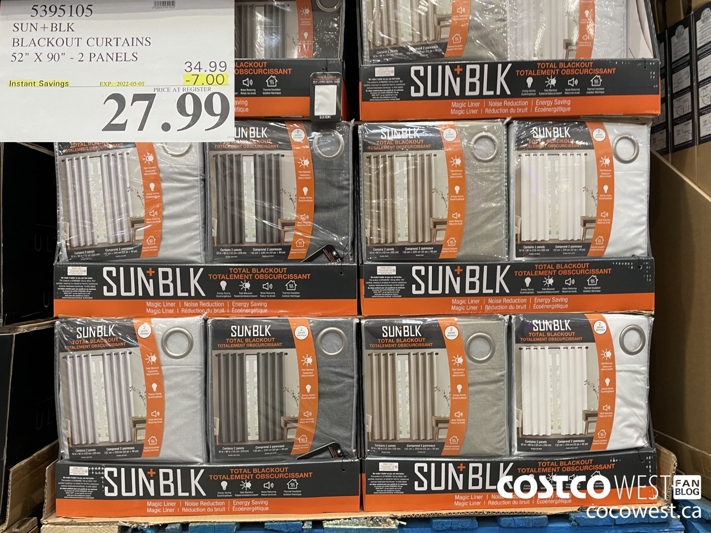 5395105 SUN+BLK BLACKOUT CURTAINS 52