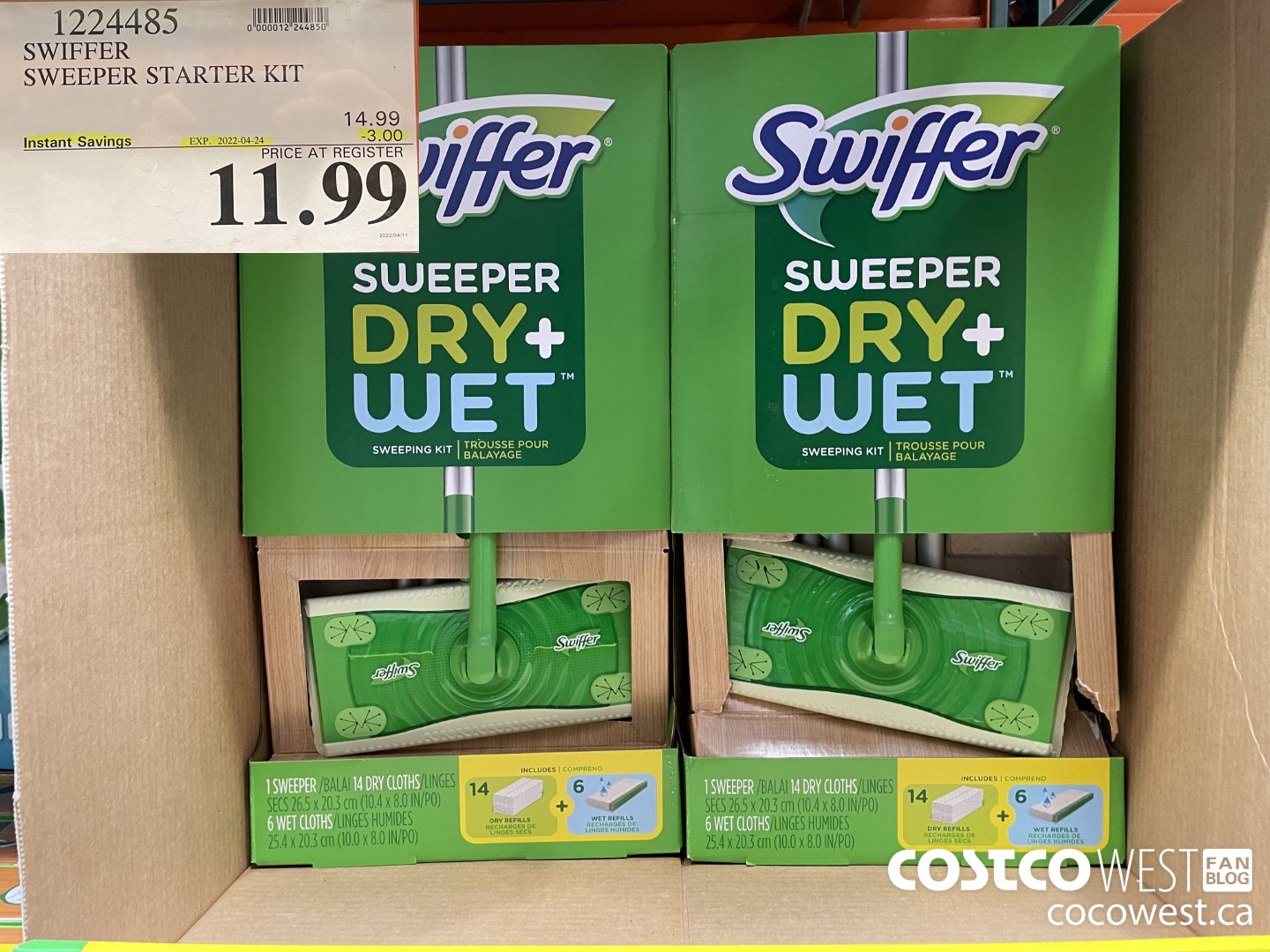 1224485 SWIFFER SWEEPER STARTER KIT ($3.00 INSTANT SAVINGS EXPIRES ON 2022-04-24) $11.99