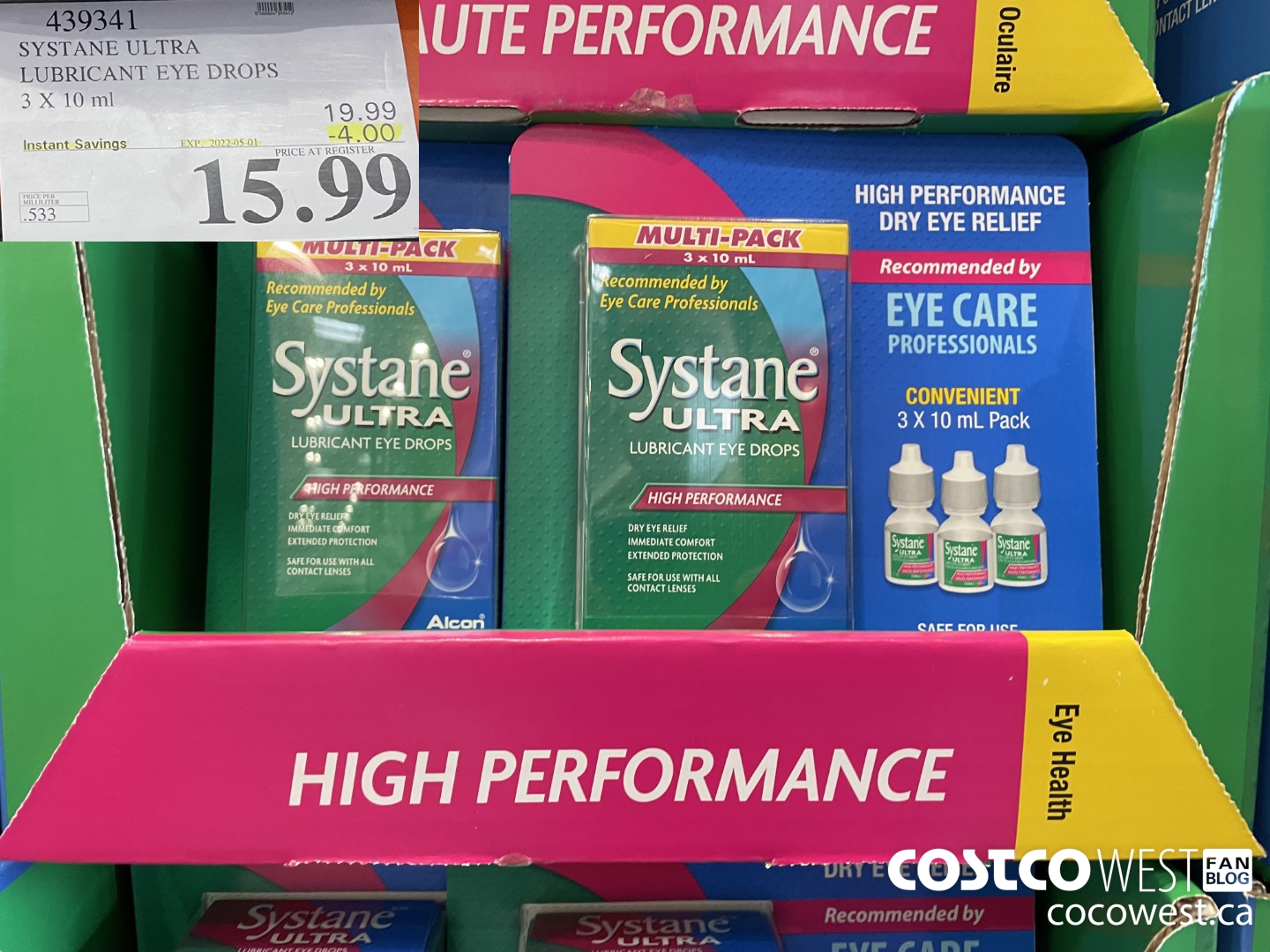 439341 SYSTANE ULTRA LUBRICANT EYE DROPS 3 X 10ML ($4.00 INSTANT SAVINGS EXPIRES ON 2022-05-01) $15.99