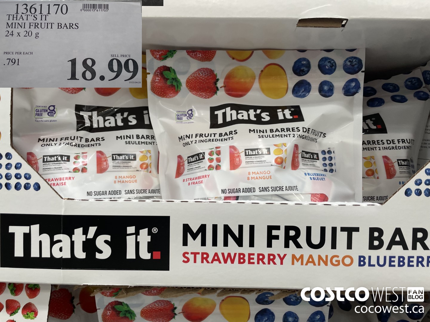 1361170 THAT'S IT MINI FRUIT BARS 24 x 20g $18.99