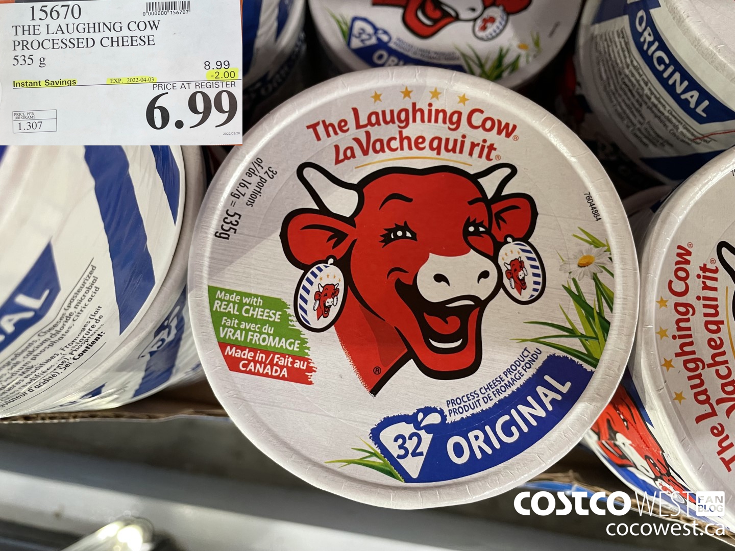 15670 THE LAUGHING COW PROCESSED CHEESE 535 g ($2.00 INSTANT SAVINGS EXPIRES ON 2022-04-03) $6.99