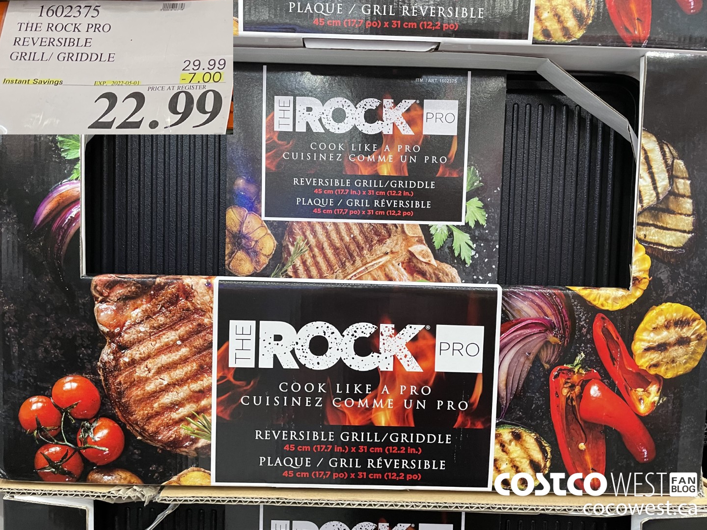 1602375 THE ROCK PRO REVERSIBLE GRILL/ GRIDDLE ($7.00 INSTANT SAVINGS EXPIRES ON 2022-05-01) $22.99