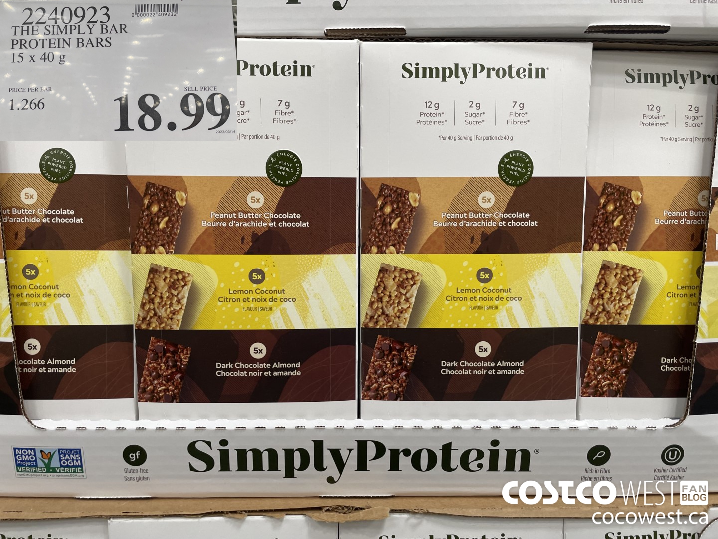 2240923 THE SIMPLY BAR PROTEIN BARS 15 x 40 g $18.99