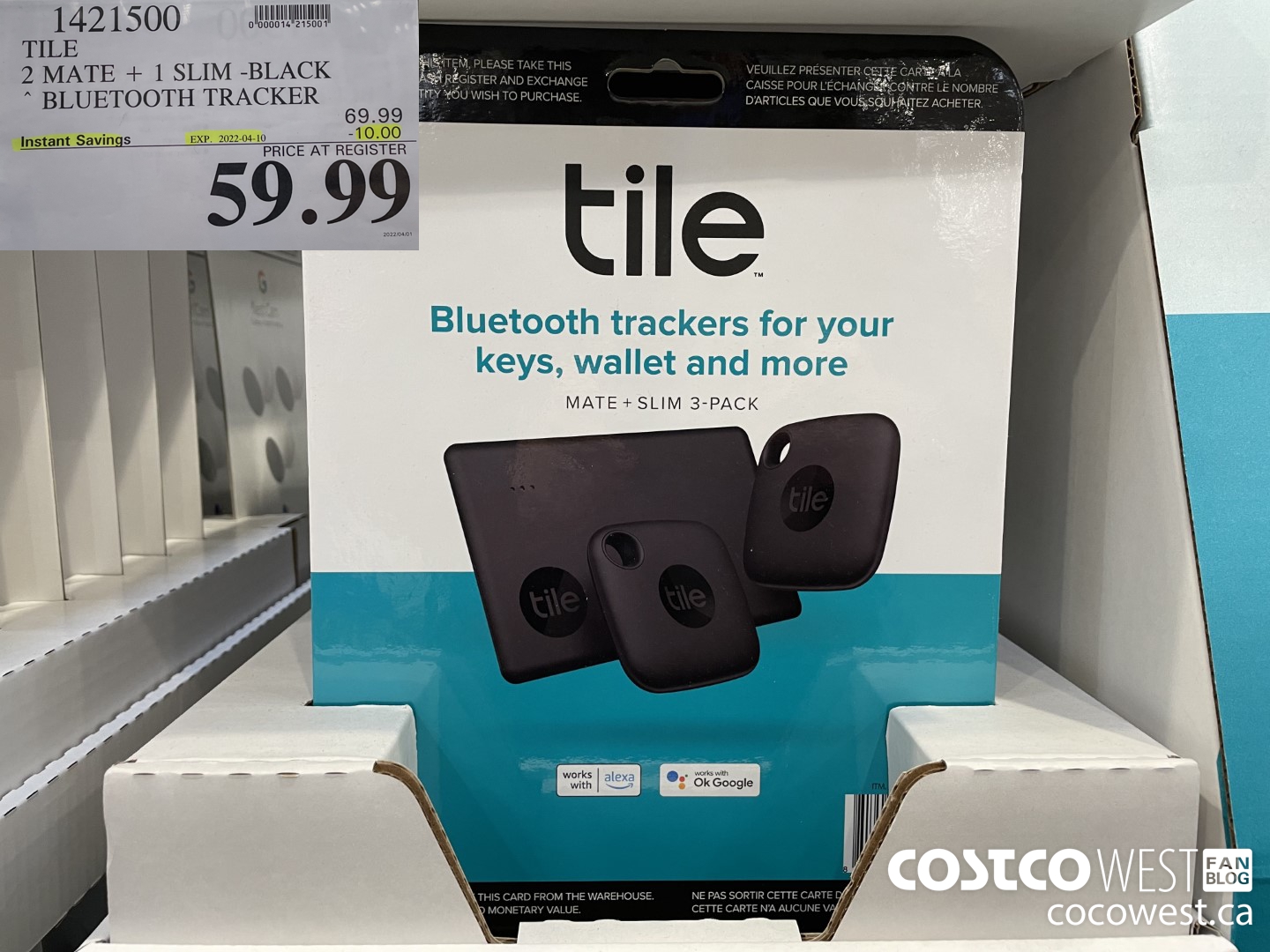 1421500 TILE 2 MATE + 1 SLIM -BLACK BLUETOOTH TRACKER ($10.00 INSTANT SAVINGS EXPIRES ON 2022-04-10) $59.99