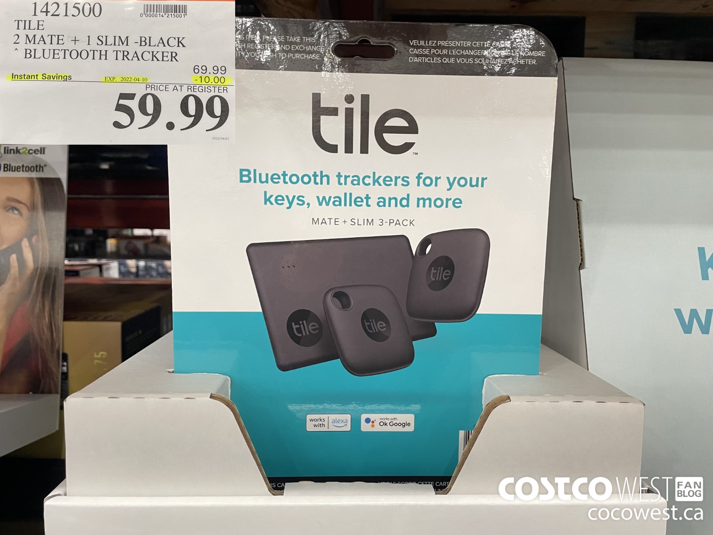 1421500 TILE 2 MATE + 1 SLIM -BLACK BLUETOOTH TRACKER ($10.00 INSTANT SAVINGS EXPIRES ON 2022-04-10) $59.99