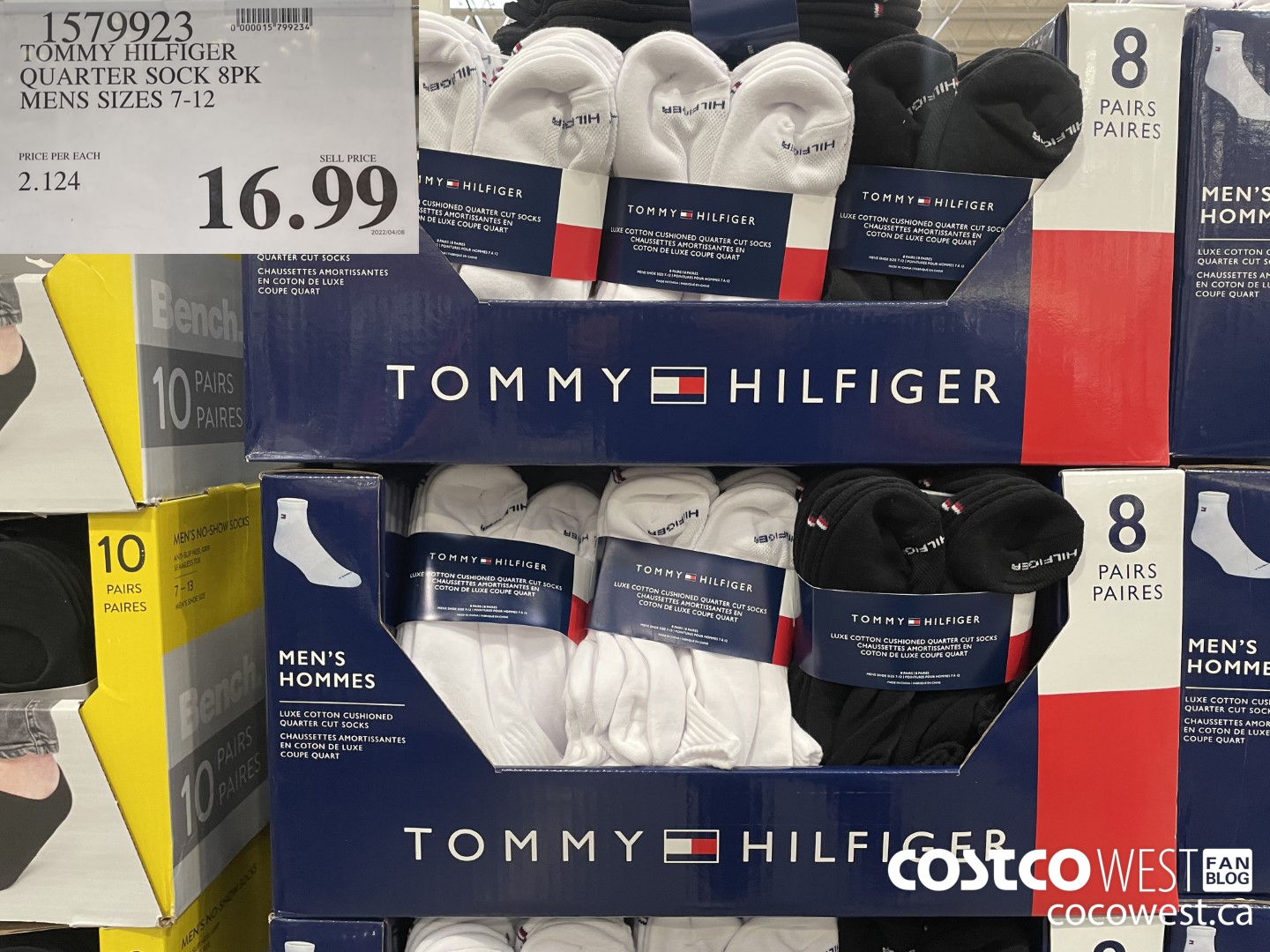 1579923 TOMMY HILFIGER QUARTER SOCK 8PK MENS SIZES 7-12 $16.99