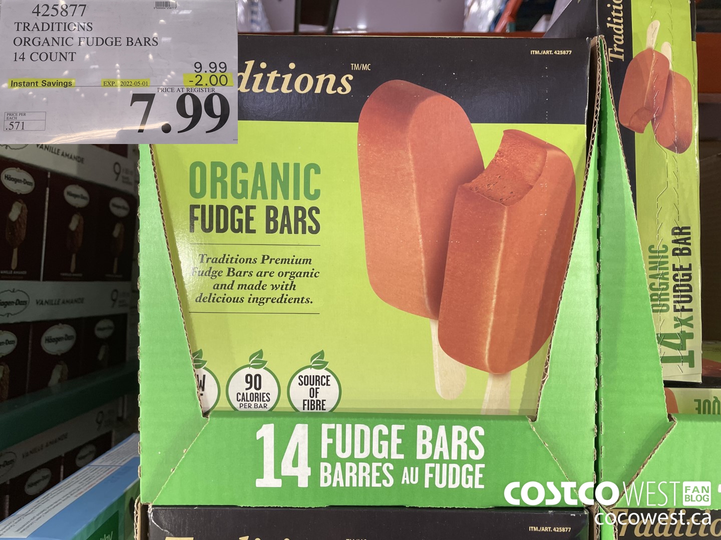 425877 TRADITIONS ORGANIC FUDGE BARS 14 COUNT ($2.00 INSTANT SAVINGS EXPIRES ON 2022-05-01) $7.99