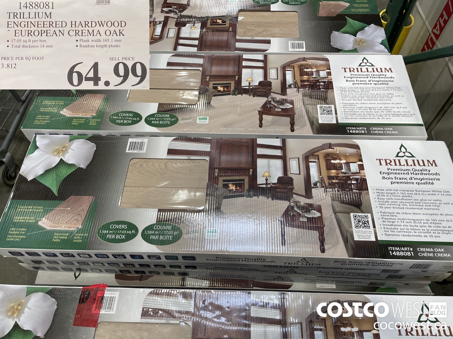 1488081 TRILLIUM ENGINEERED HARDWOOD EUROPEAN CREMA OAK  $64.99