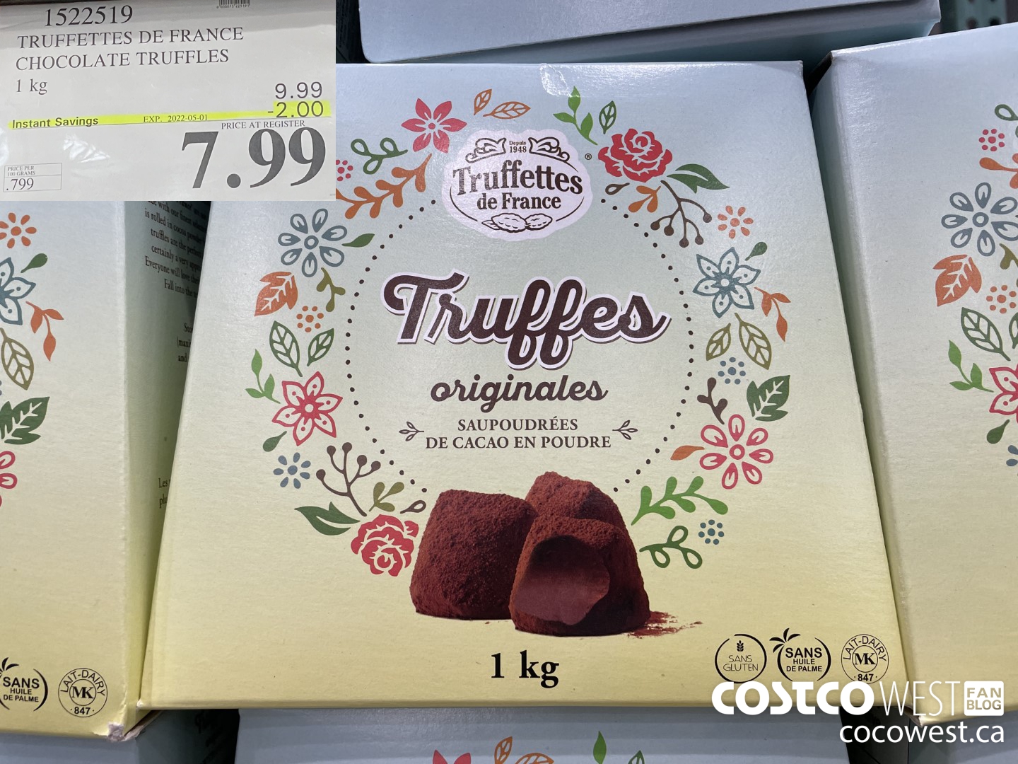 1522519 TRUFFETTES DE FRANCE CHOCOLATE TRUFFLES 1 kg ($2.00 INSTANT SAVINGS EXPIRES ON 2022-05-01) $7.99