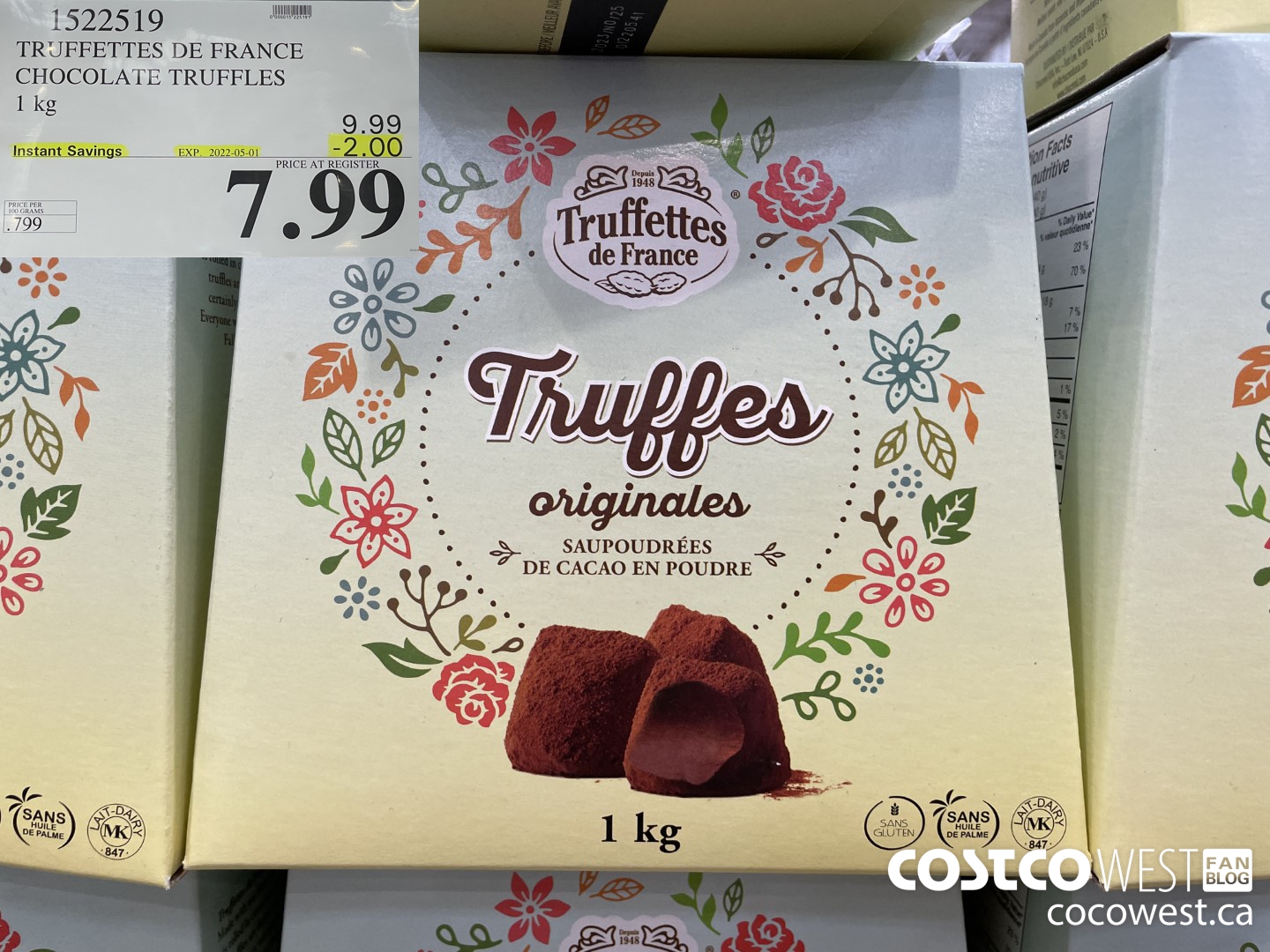 1522519 TRUFFETTES DE FRANCE CHOCOLATE TRUFFLES 1 kg ($2.00 INSTANT SAVINGS EXPIRES ON 2022-05-01) $7.99