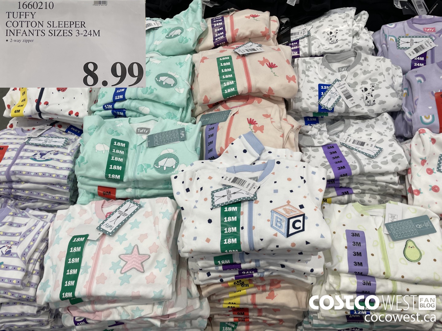 1660210 TUFFY COTTON SLEEPER INFANTS SIZES 3-24M $8.99