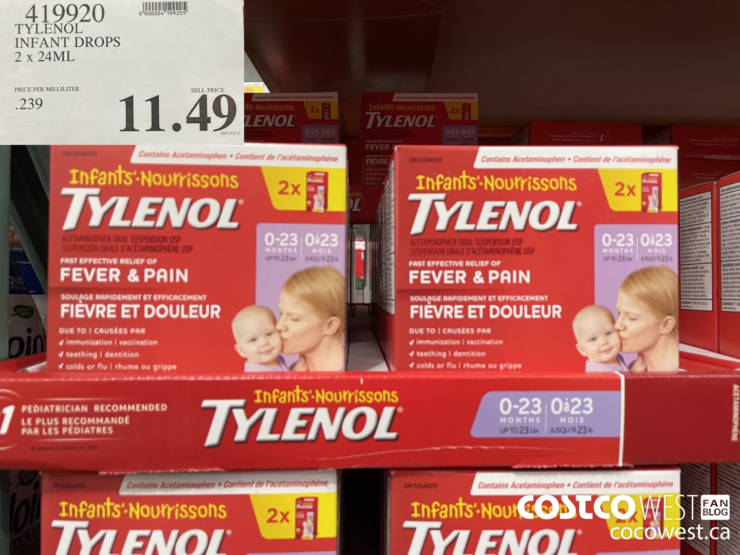 419920 TYLENOL INFANT DROPS 2 x 24ML $11.49