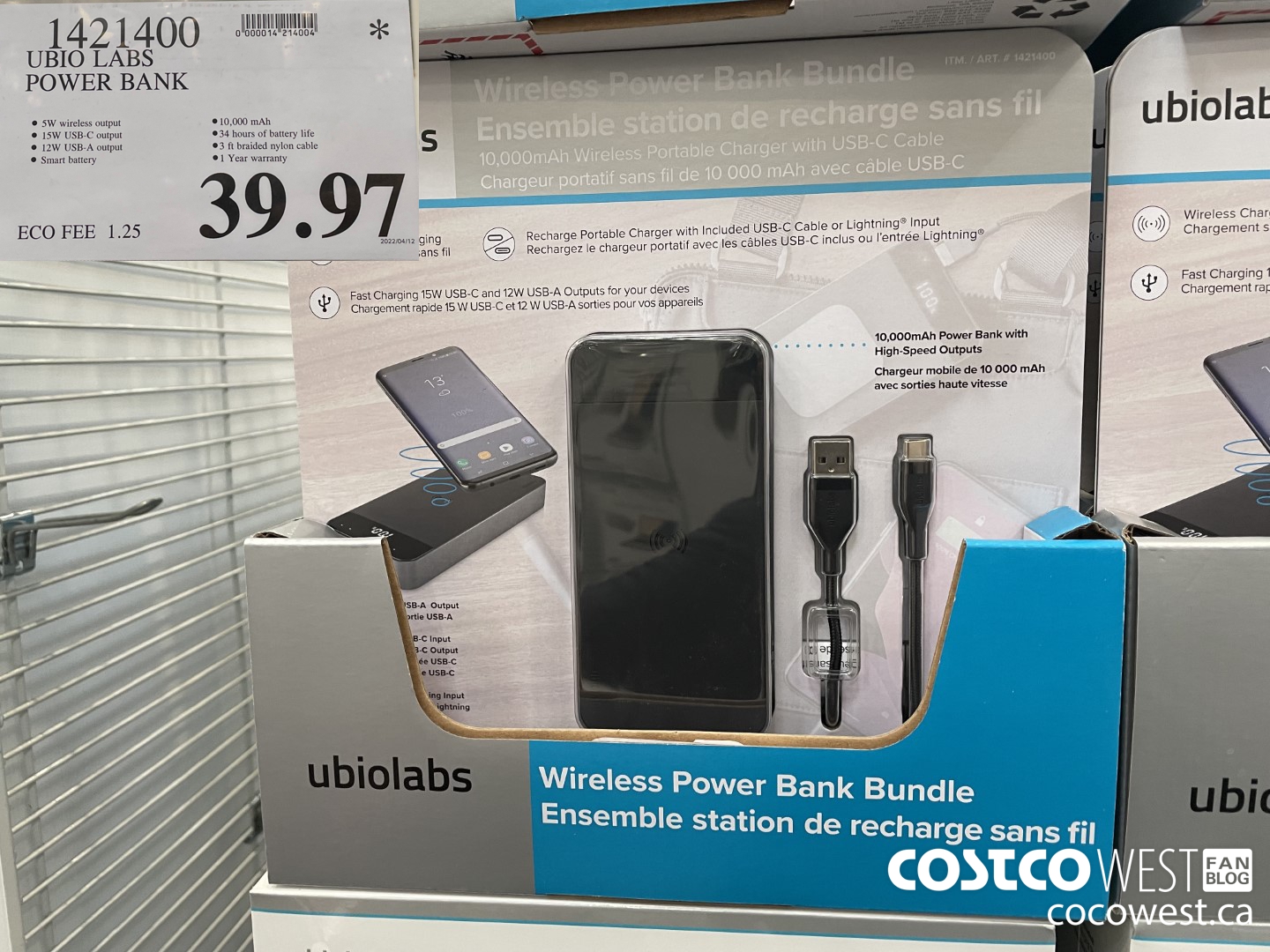 1421400 UBIO LABS POWER BANK $39.97