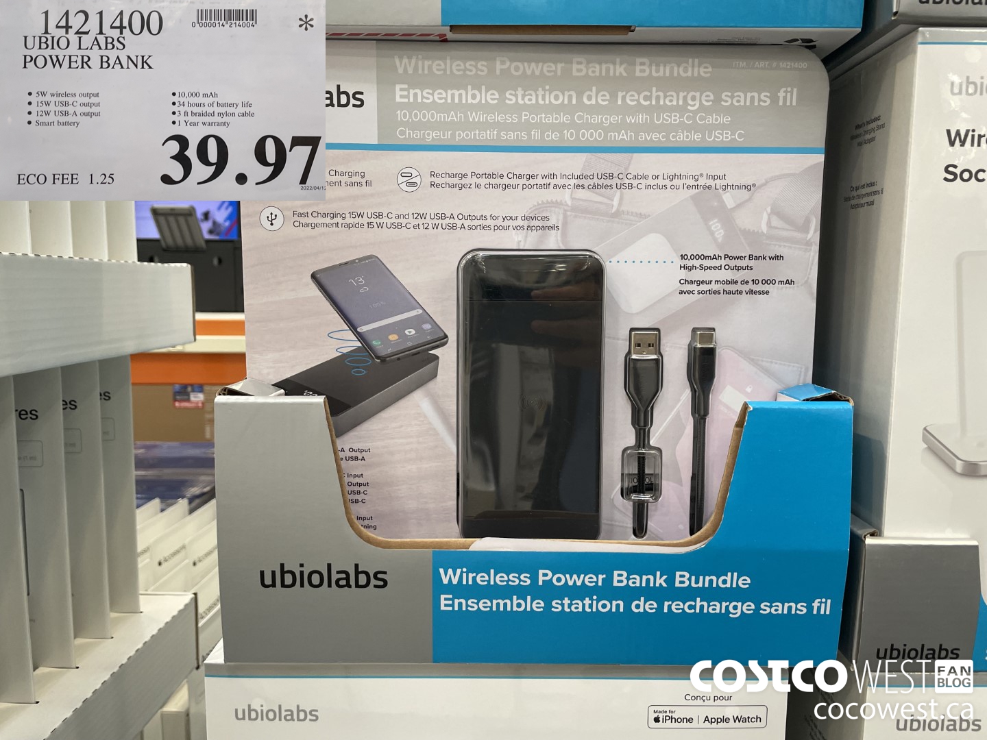 1421400 UBIO LABS POWER BANK  $39.97