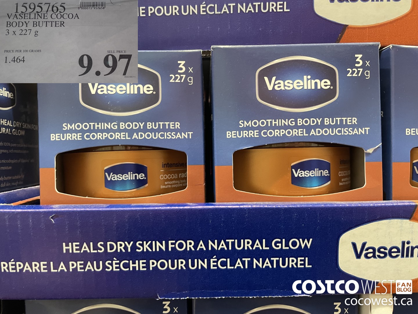 1595765 VASELINE COCOA BODY BUTTER 3 x 227 g $9.97